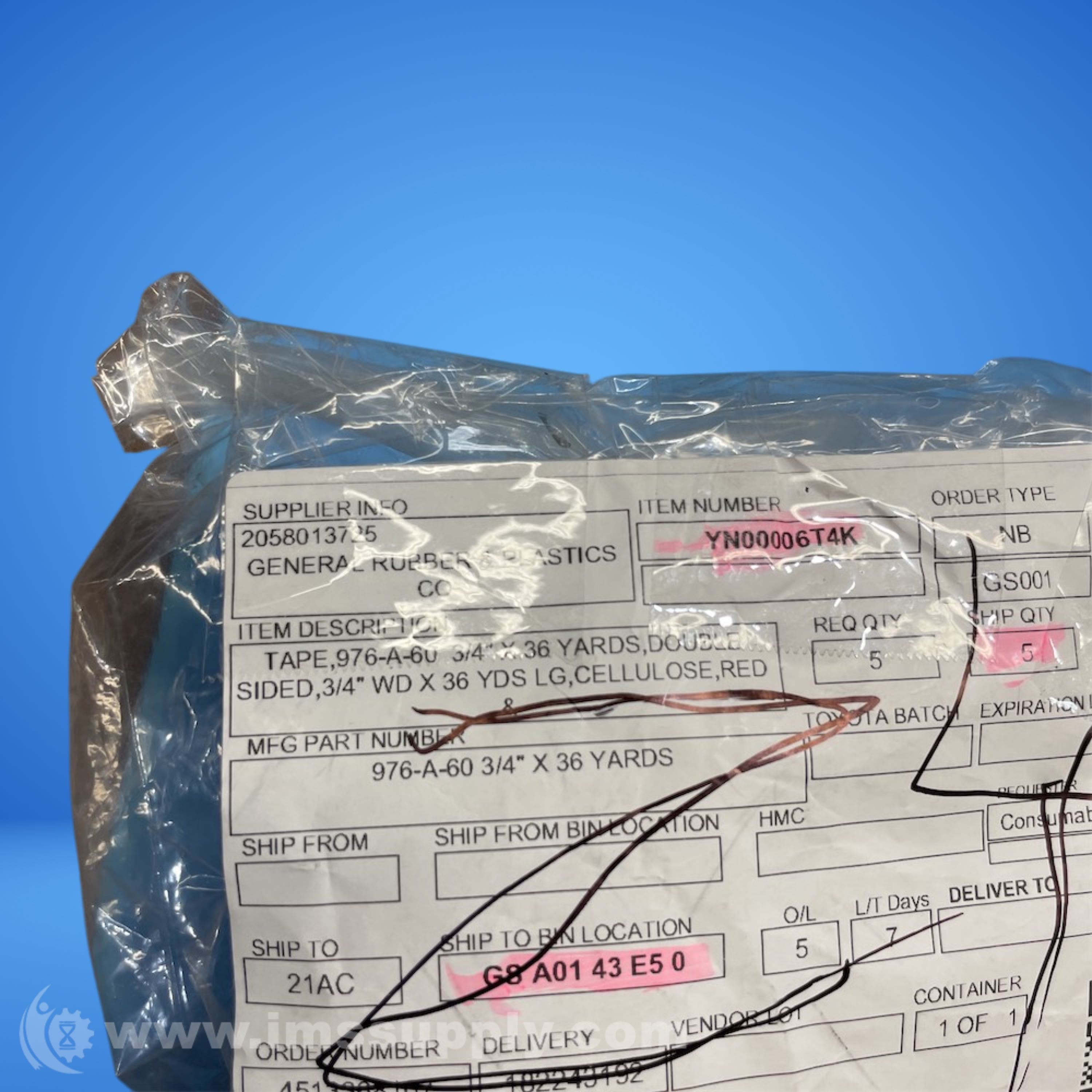 GENERAL RUBBER & PLASTICS 976A60 IMS Supply