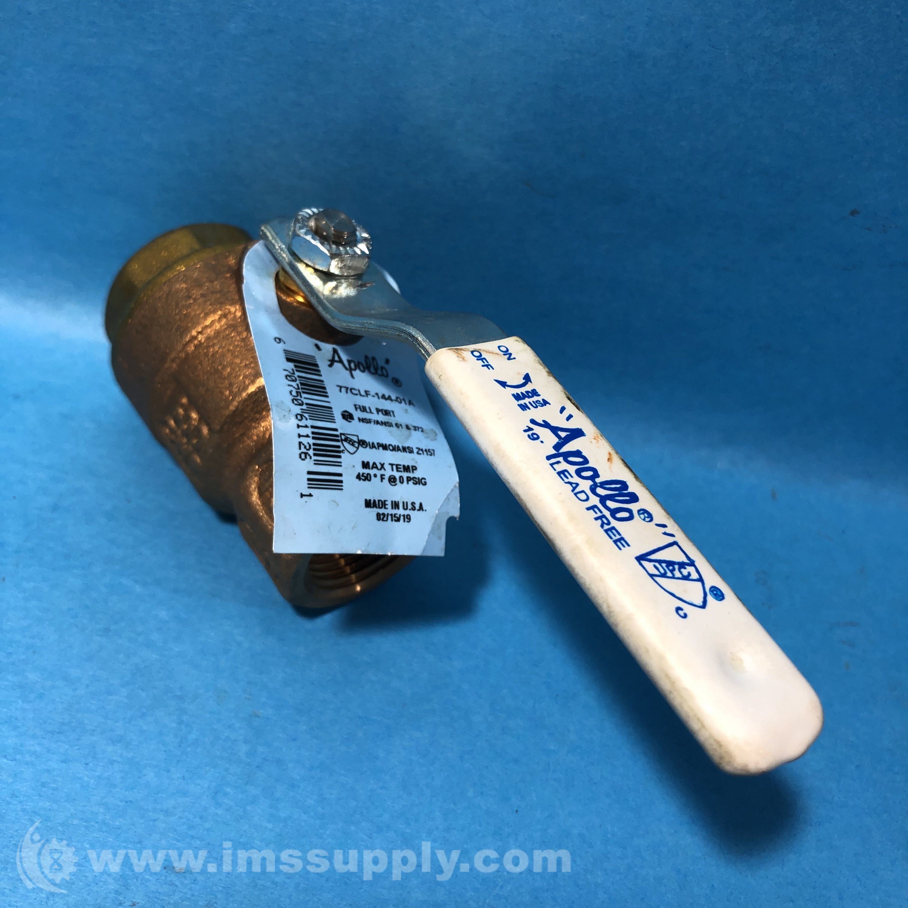 Apollo 77CLF-144-01A 77CLF-140A Bronze Full-Port Ball Valve - IMS Supply