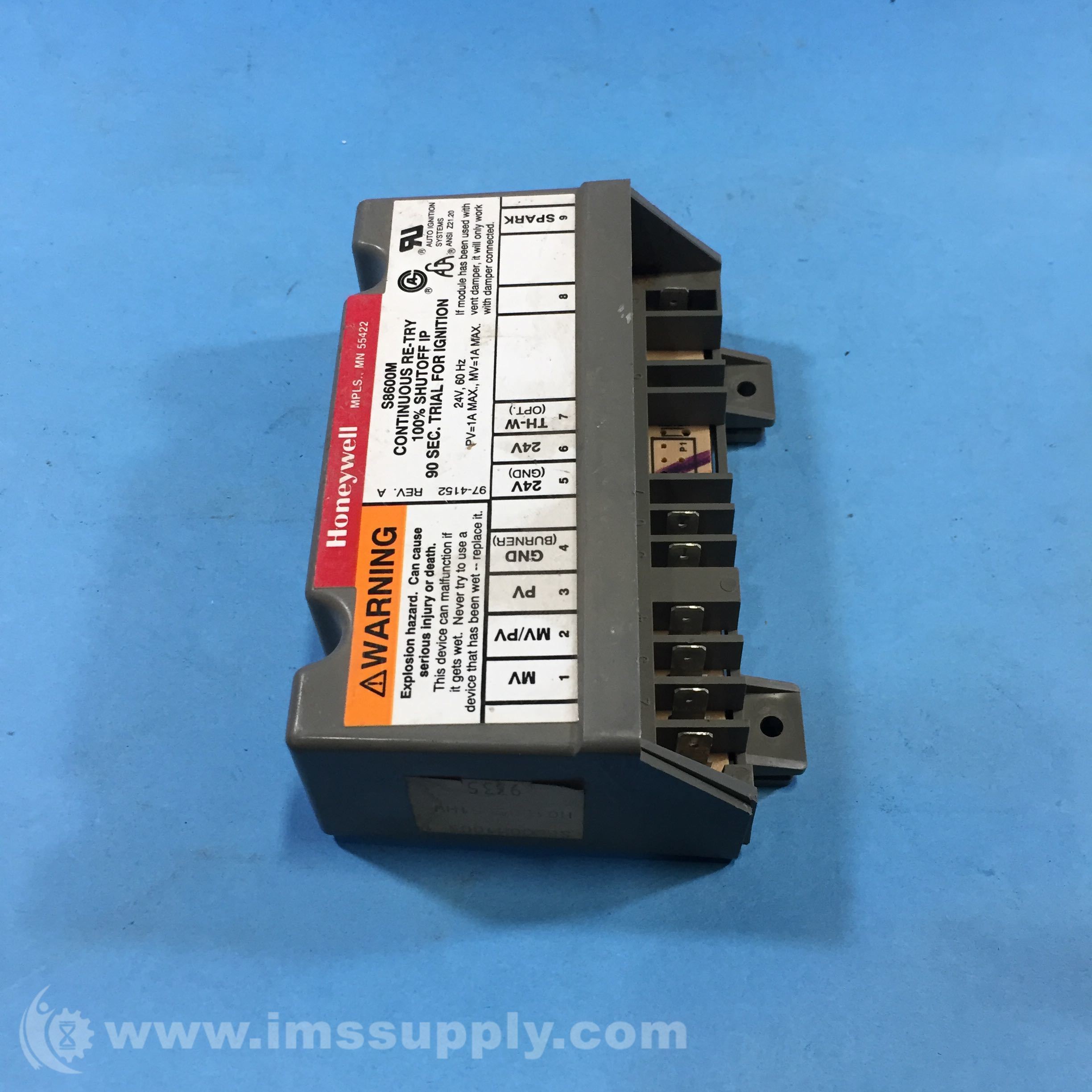 Honeywell S8600M Furnace Ignition Control Module IMS Supply