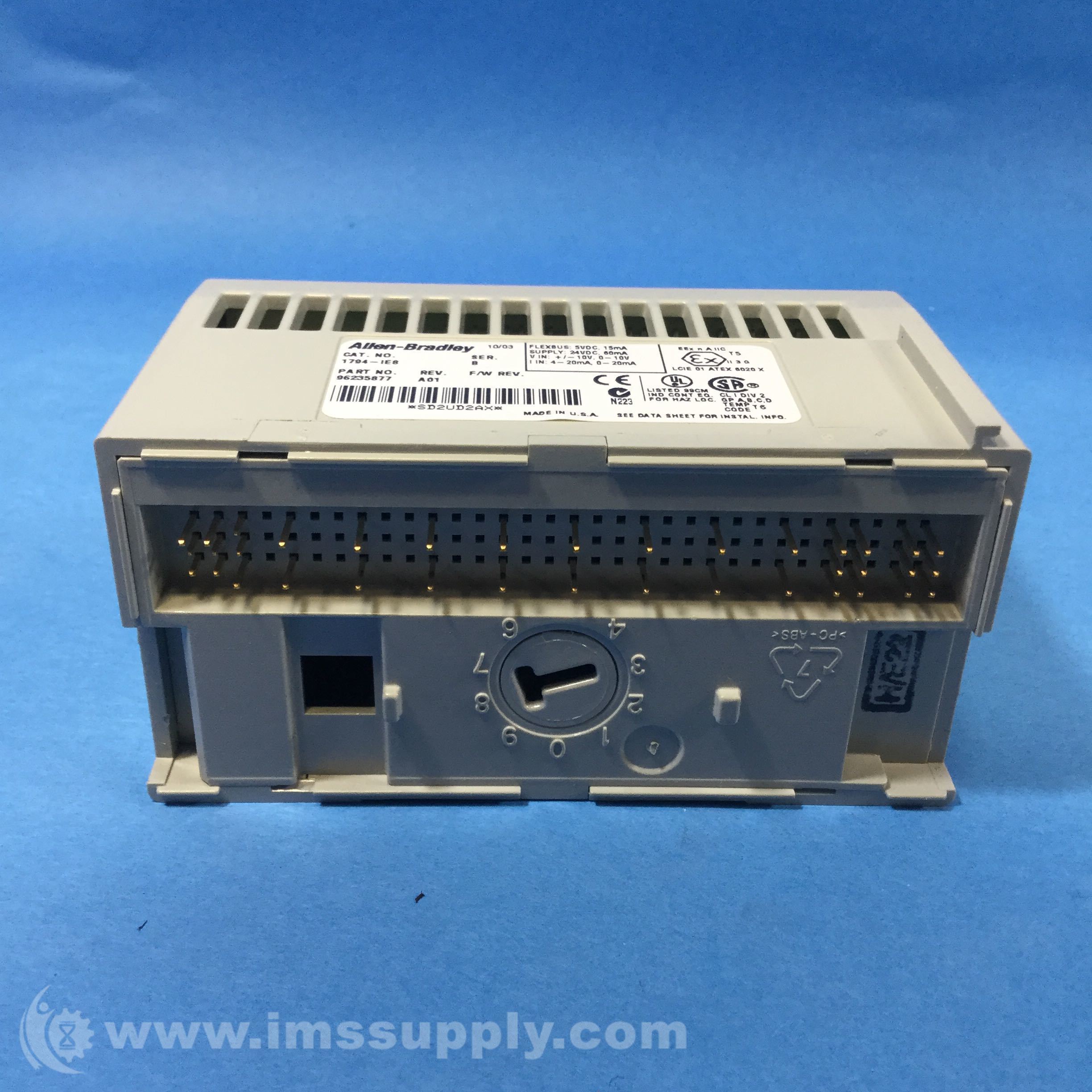 Allen Bradley 1794-IE8 I/O Module 8 Single Ended Analog Inputs - IMS Supply