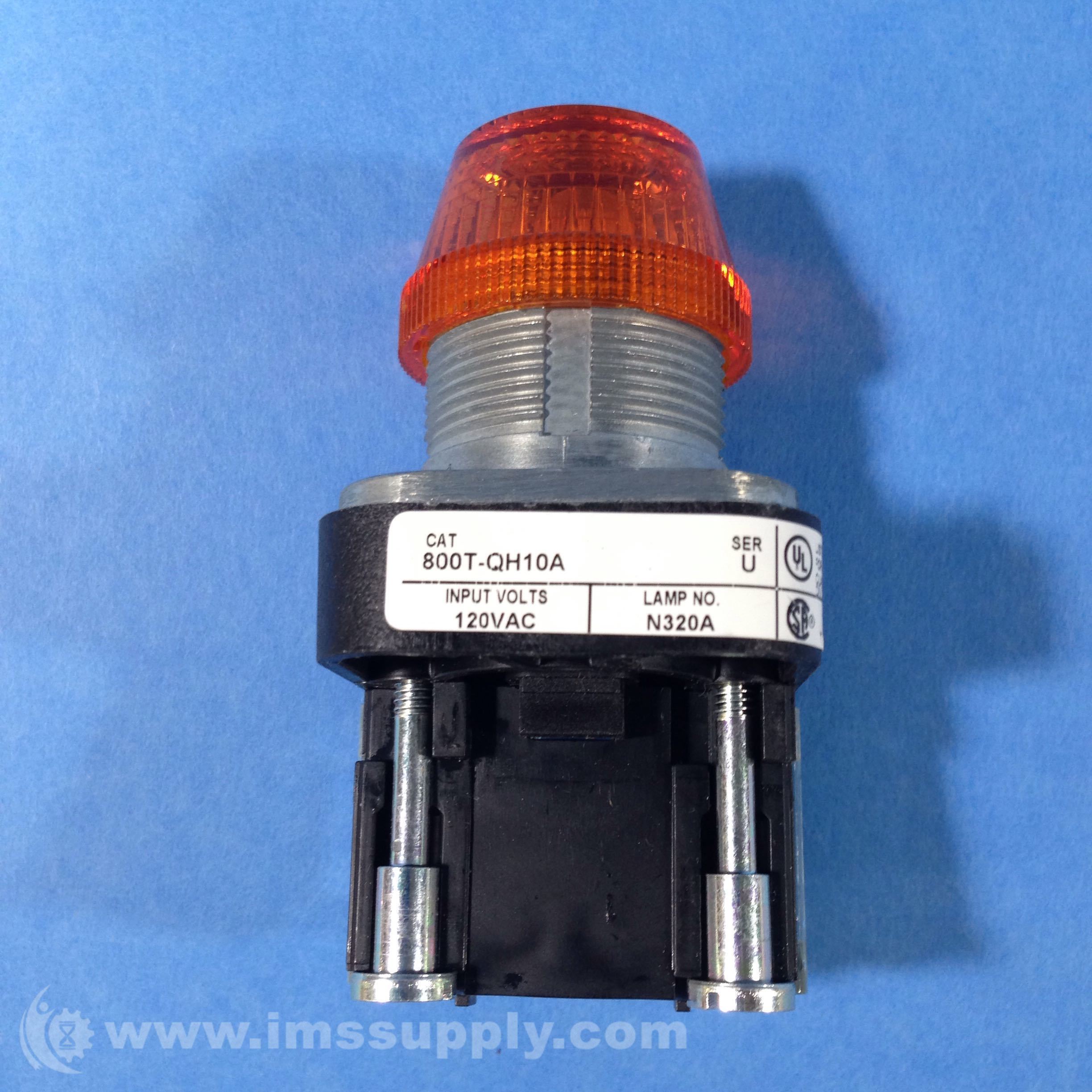 Allen Bradley 800TQH10A 30.5mm Pilot Light Amber Lens IMS Supply
