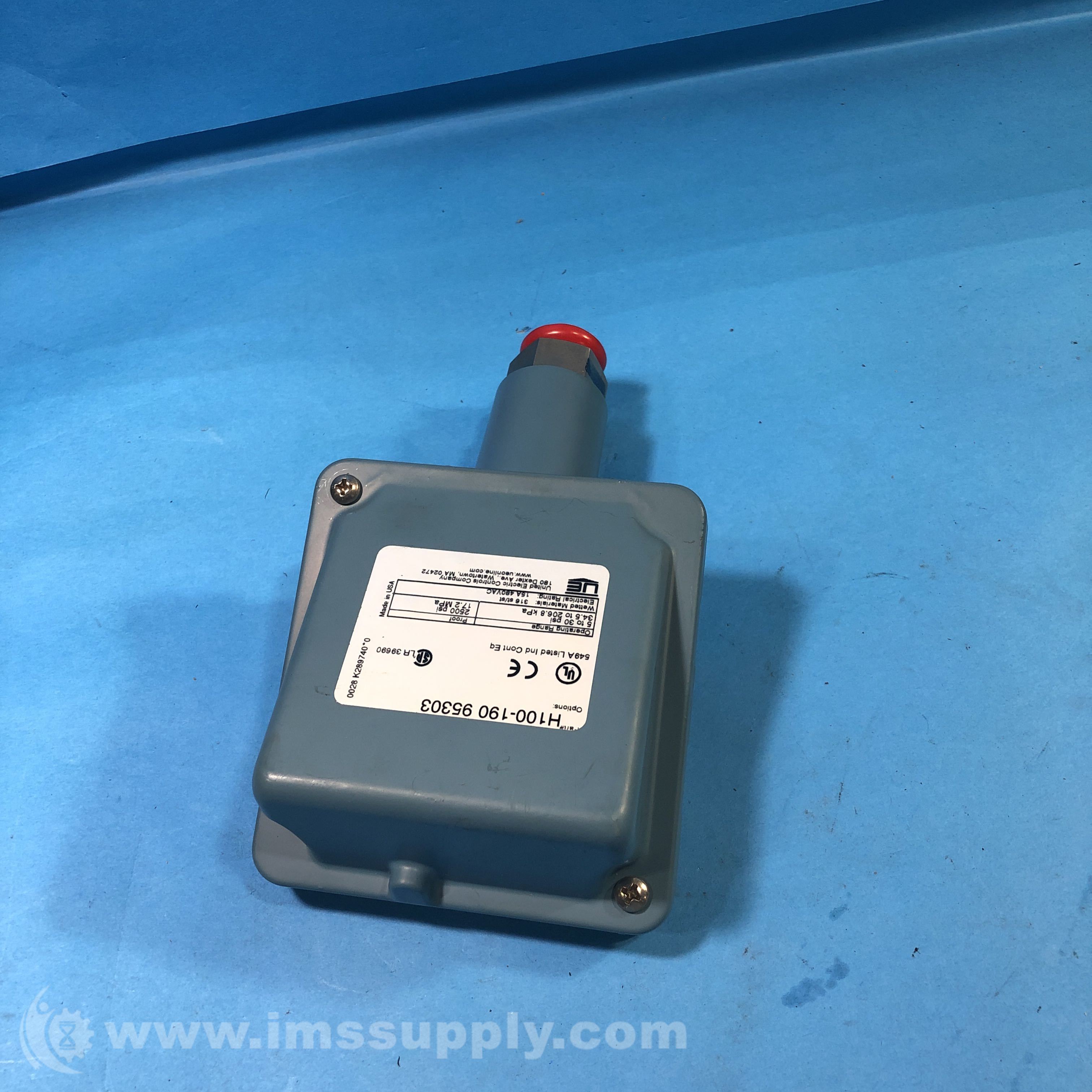 United Electric Controls H100190 95303 Pressure Switch IMS Supply