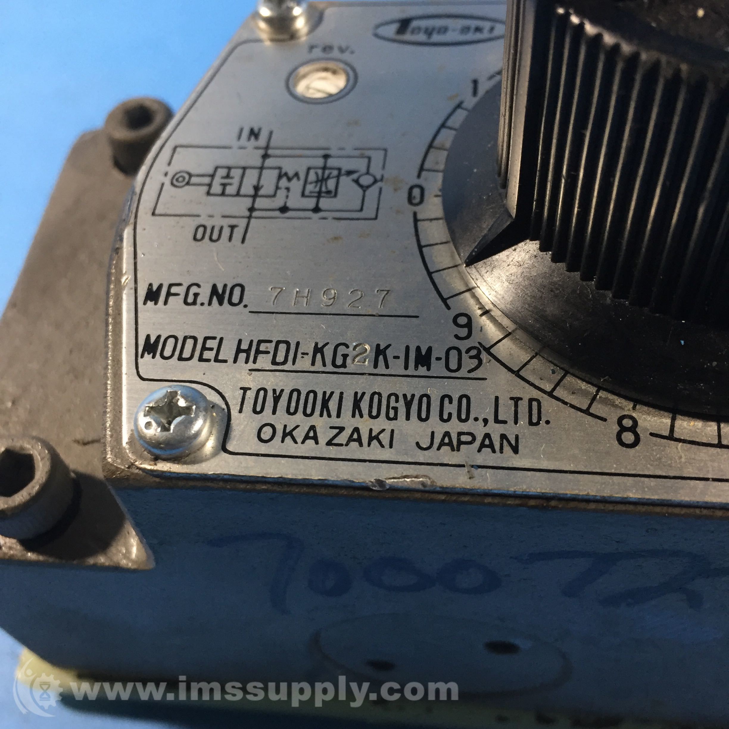 Toyooki Kogyo HFDI-KG2K-IM-03 Hydraulic Valve - IMS Supply
