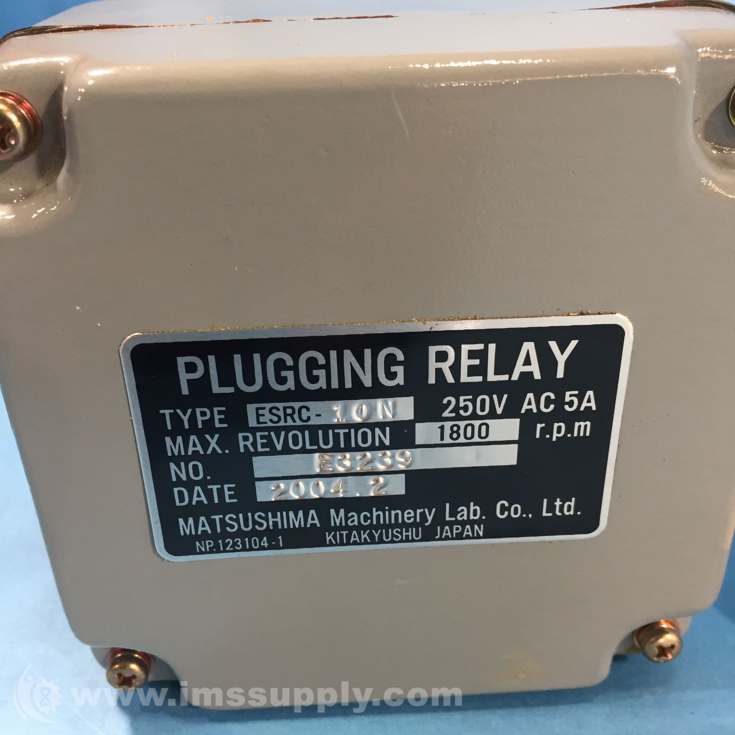 Matsushima Machinery Lab ESRC10N Plugging Relay IMS Supply