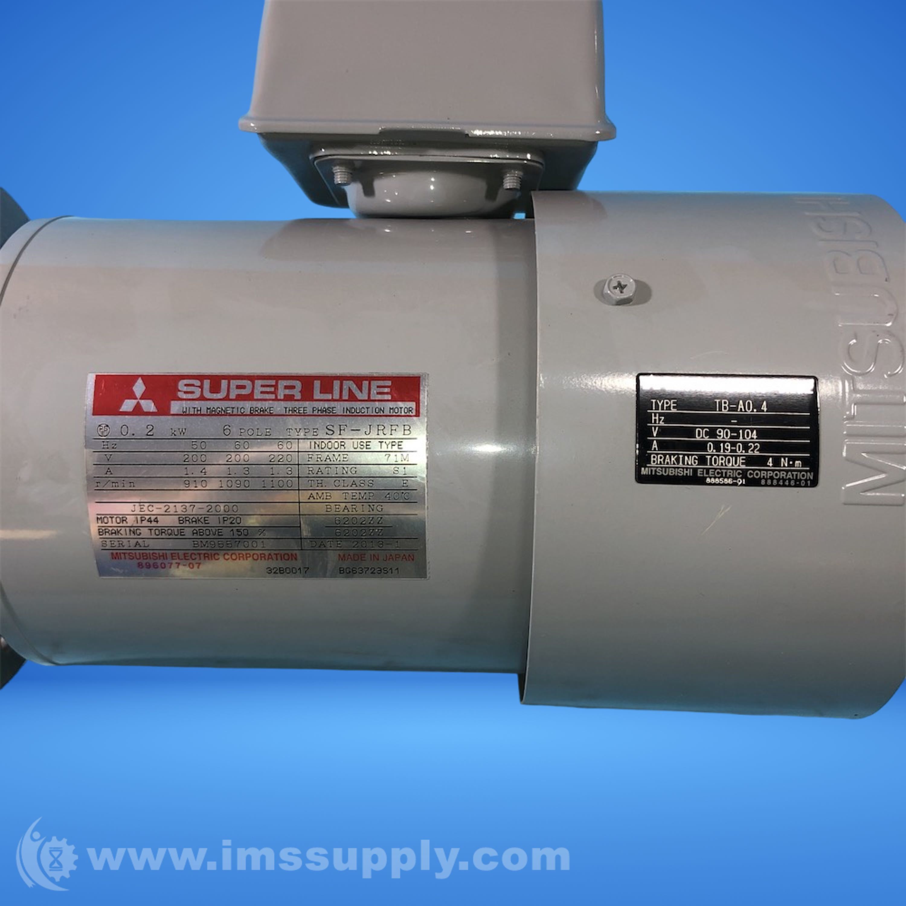 Mitsubishi SF-JRFB 3-Phase Induction Motor, Super Line - IMS Supply