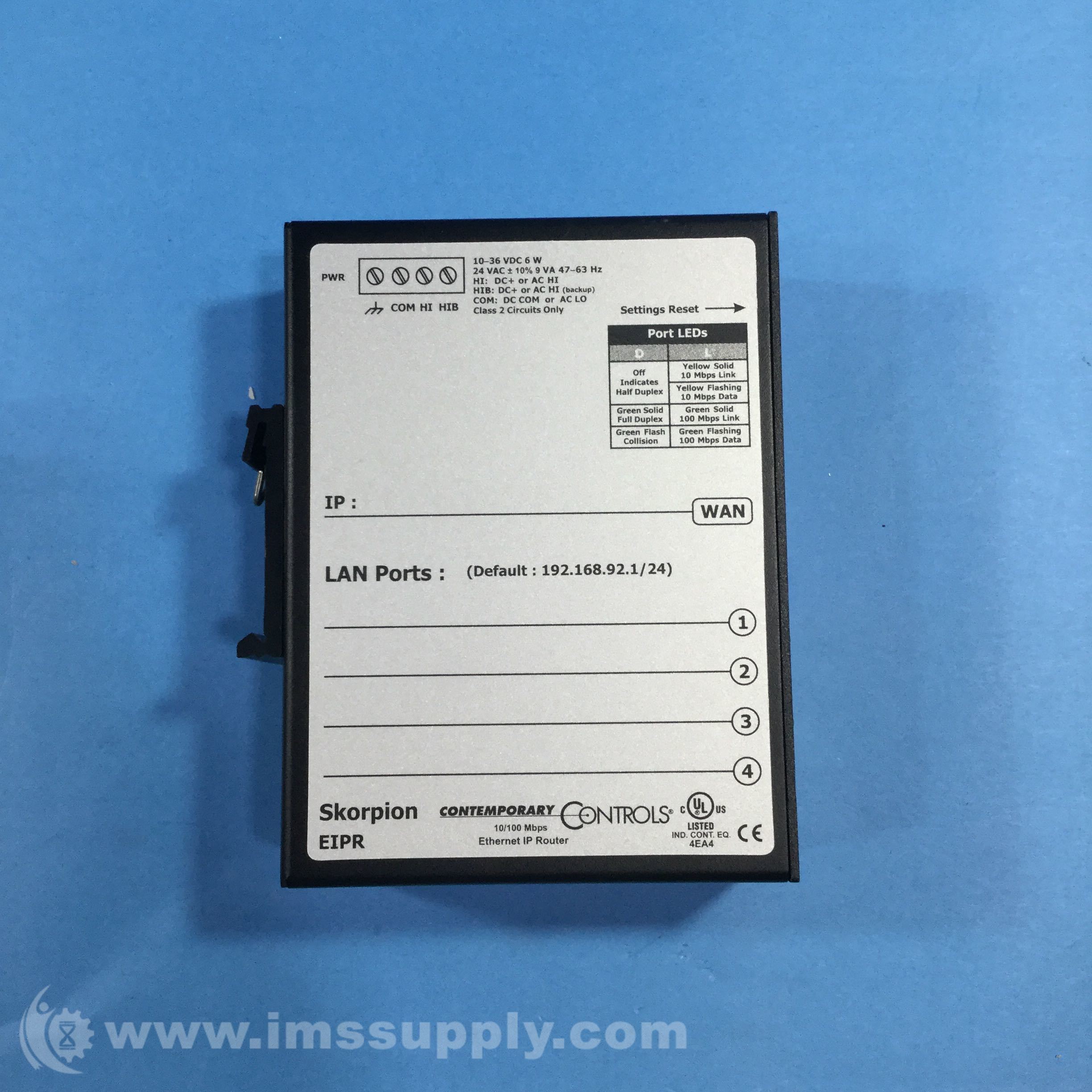 Contemporary Control Systems EIPRE Skorpion 10/100Mbps IP Router IMS