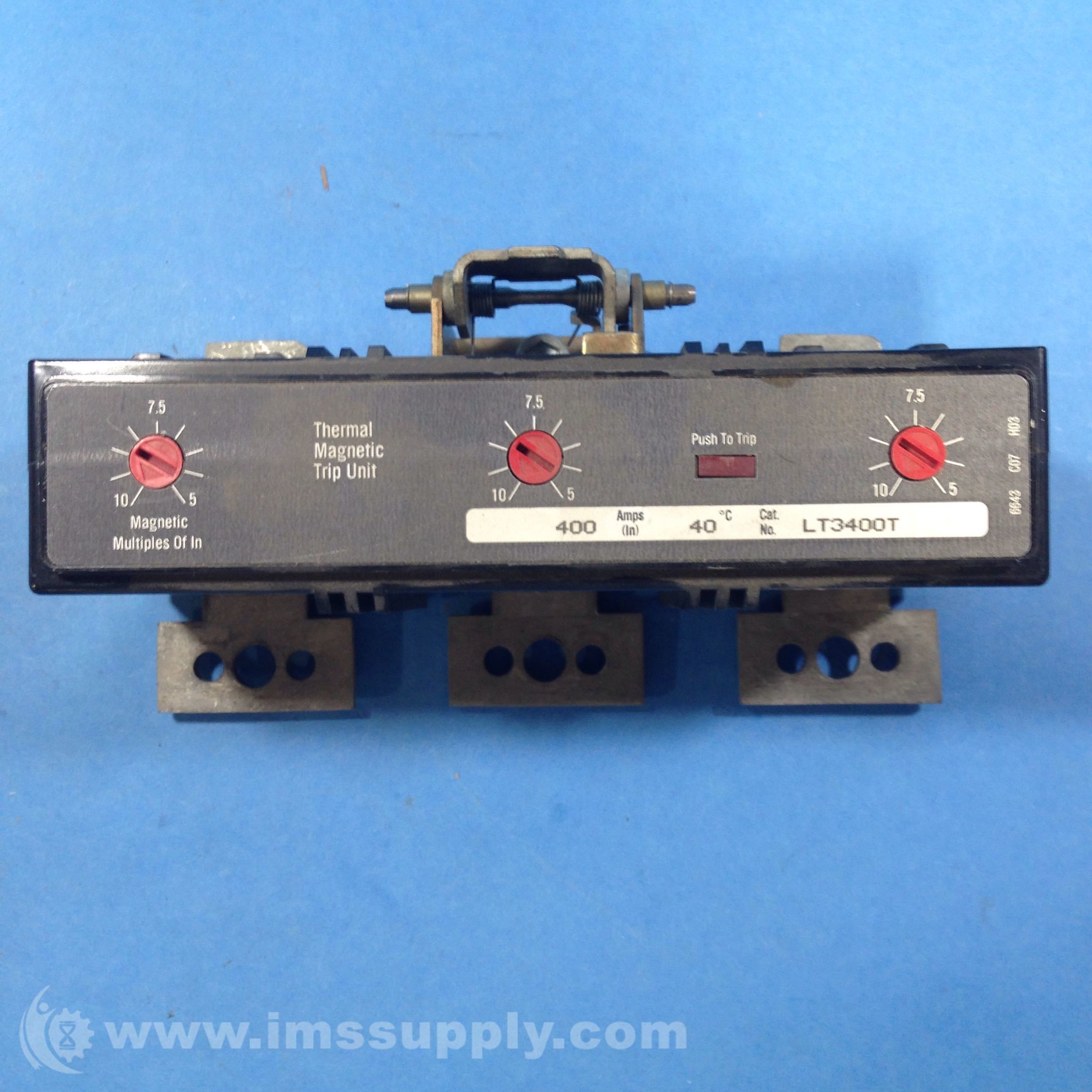 Cutler Hammer LT3400T Thermal Trip Unit 400A 600VAC IMS Supply