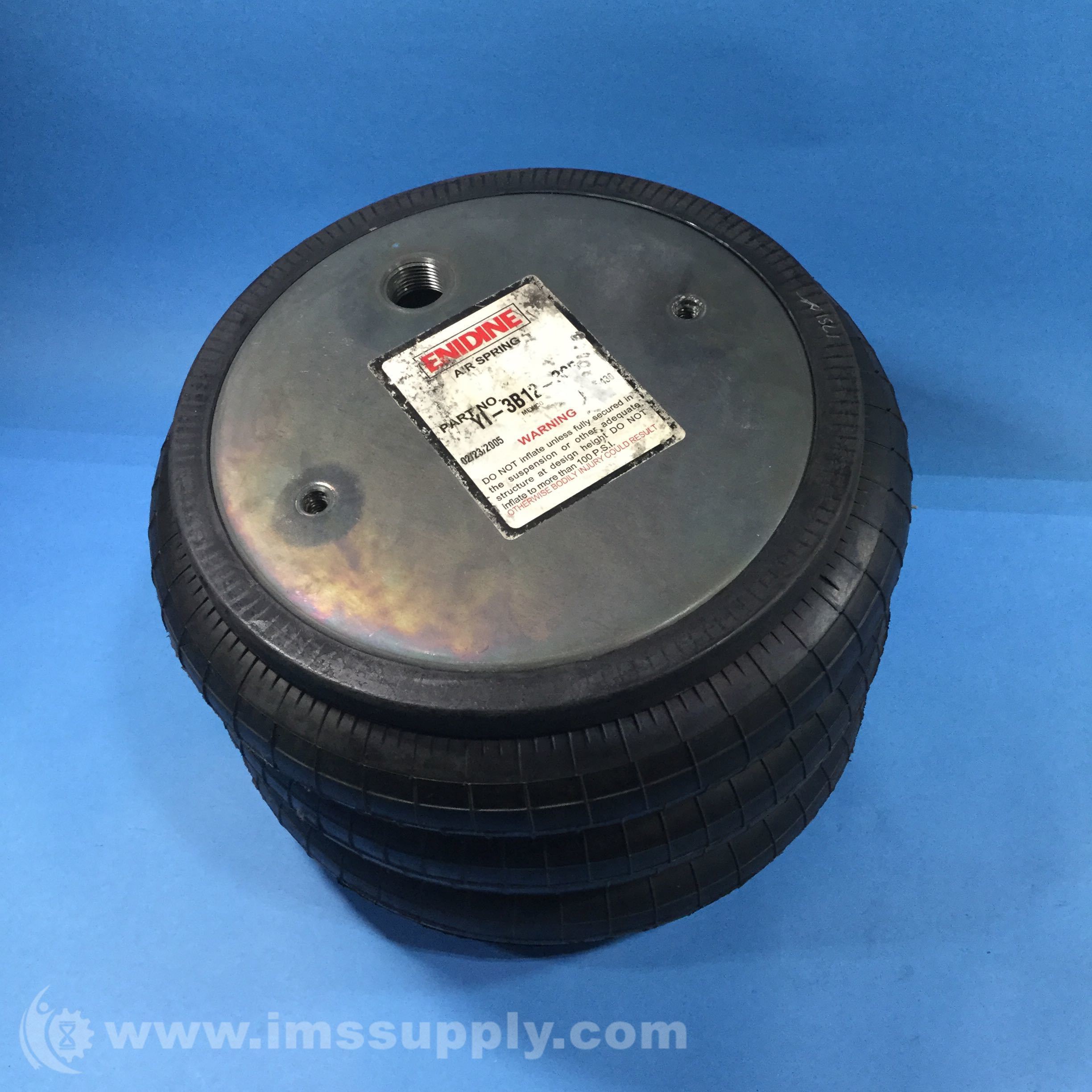 Enidine YI3B12305 Air Spring, Triple Convolute Style, 100 PSI IMS