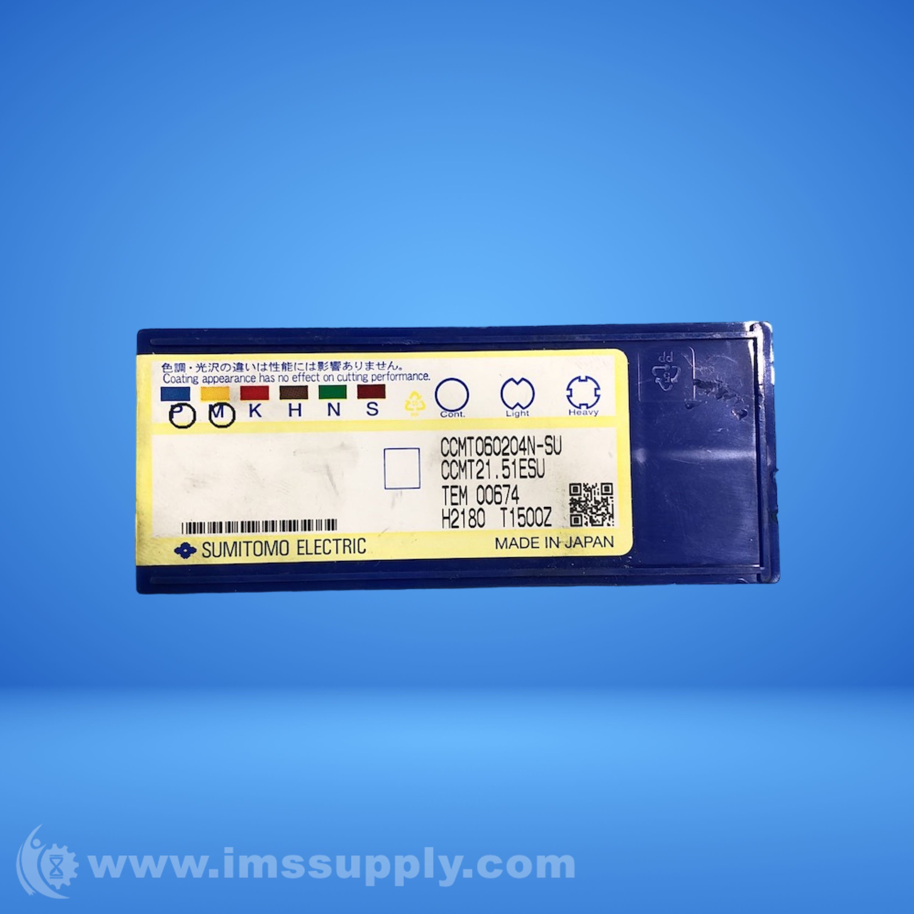 Sumitomo Electric Industries CCMT060204N-SU Box of 10 Inserts - IMS Supply