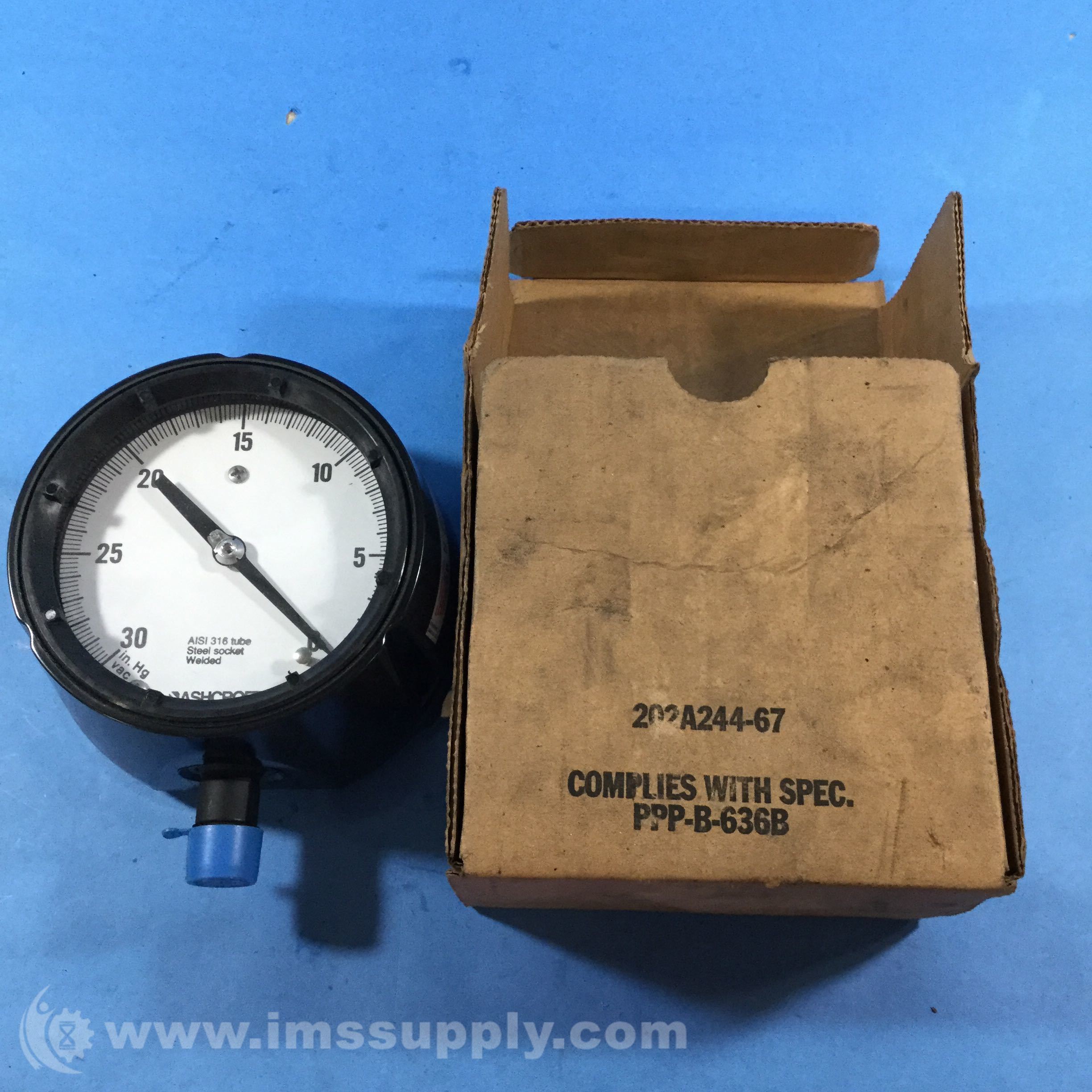 Ashcroft 45 1279 RS 04L 4.5 Duragauge Pressure Gauge 300 PSI IMS Supply