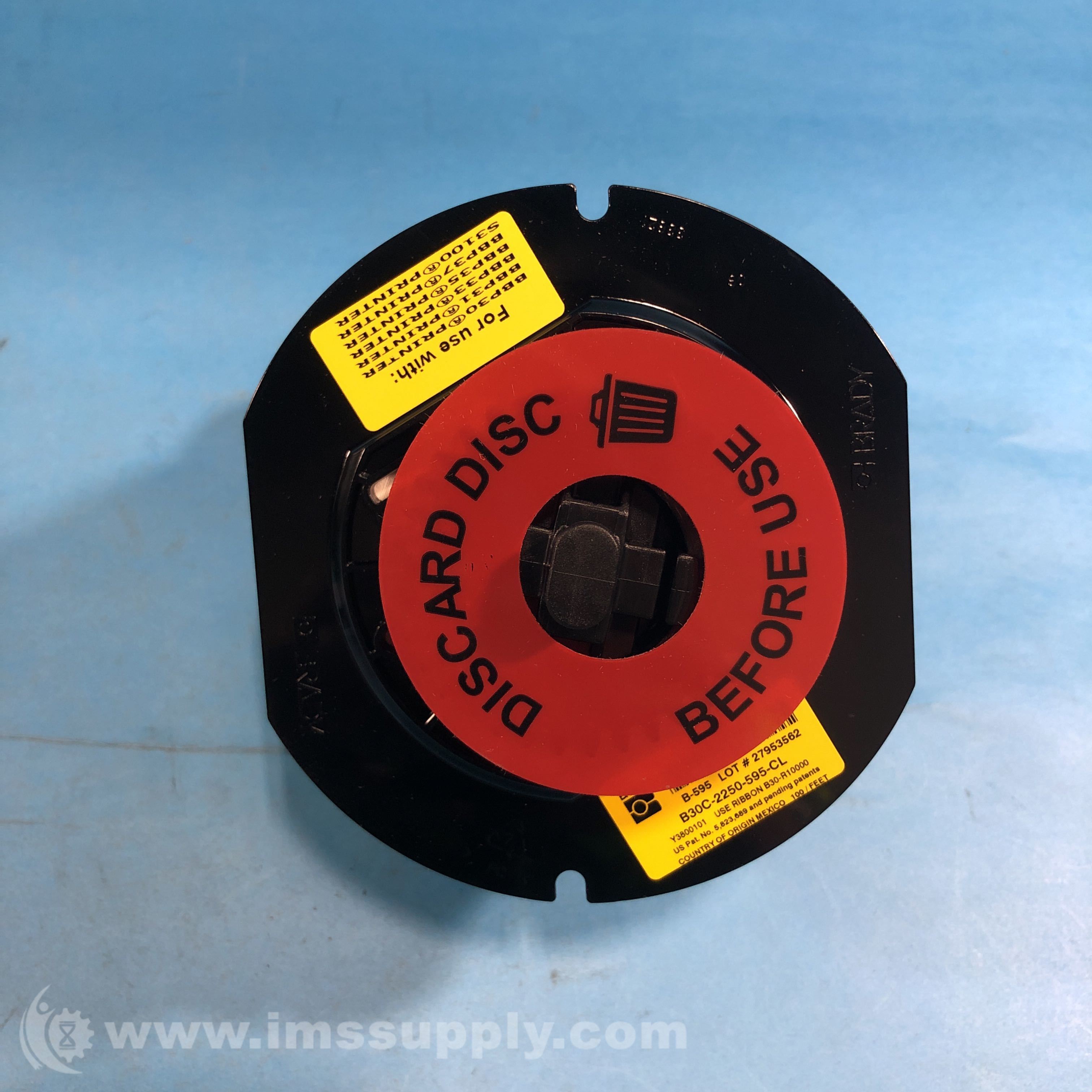 Brady B30C-2250-595-CL Permanent Adhesive Vinyl Label - IMS Supply