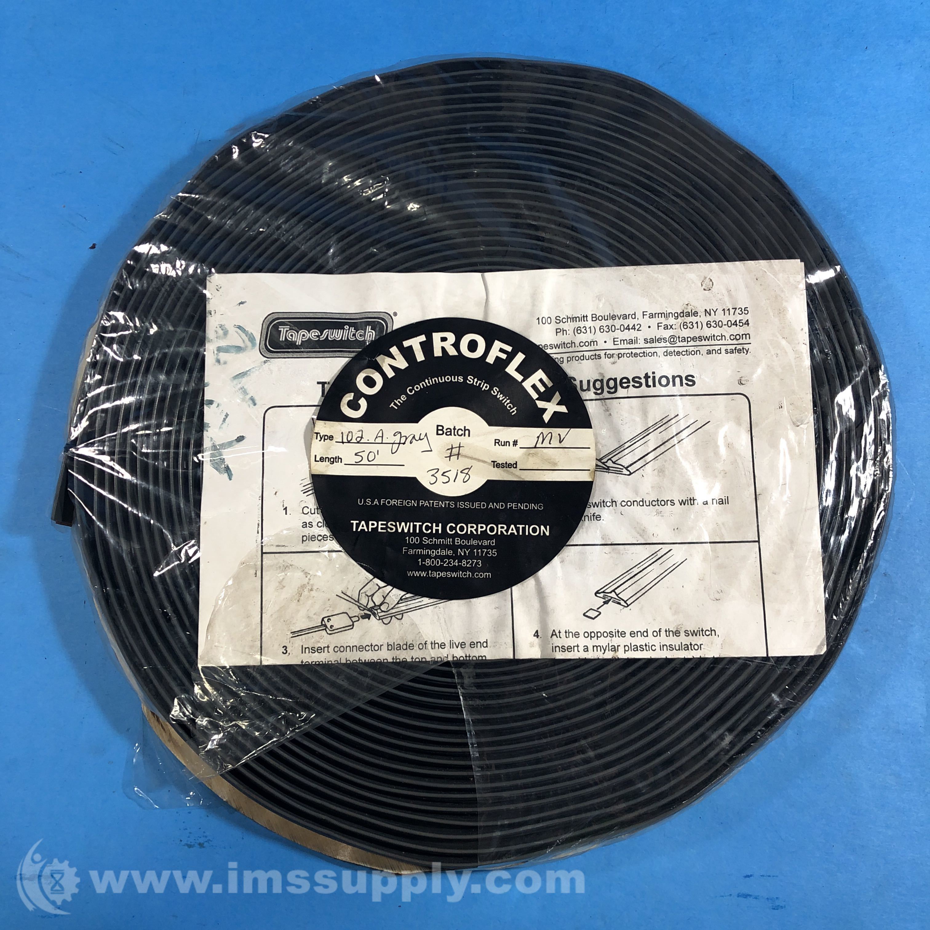 Tapeswitch 102 A Length 50 Feet Wide Ribbon Switch IMS Supply