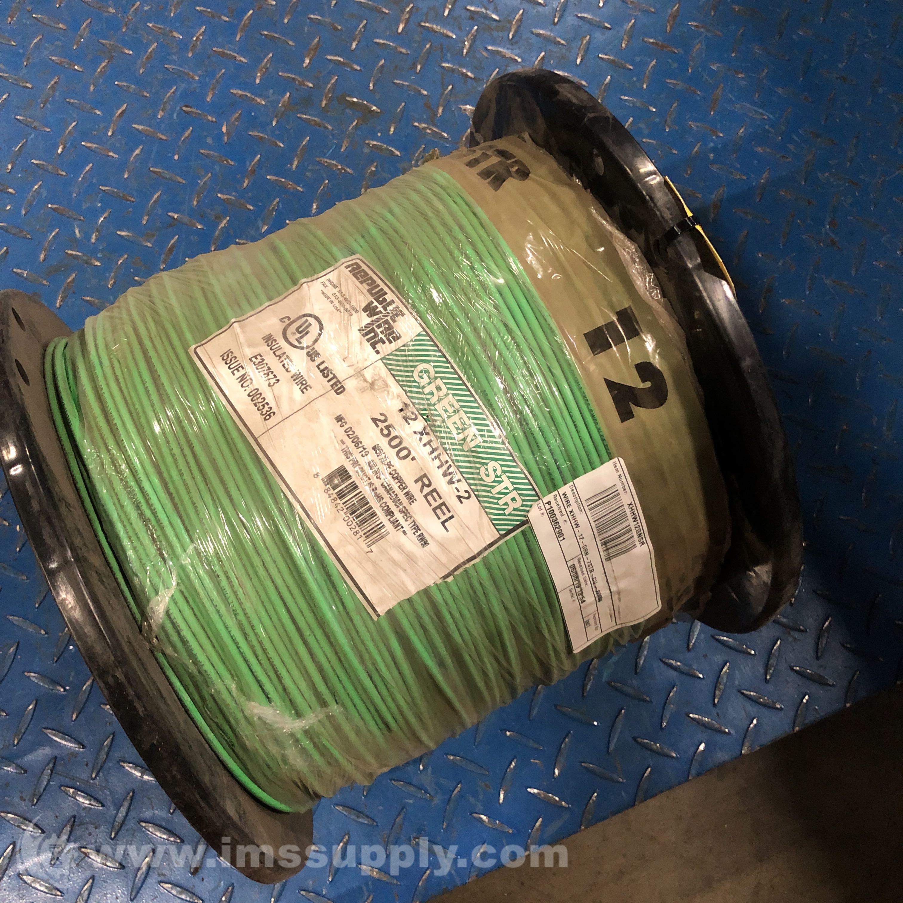 Republic Wire Inc 12 XHHW-2 2500 FT Green Copper Building Wire - IMS Supply