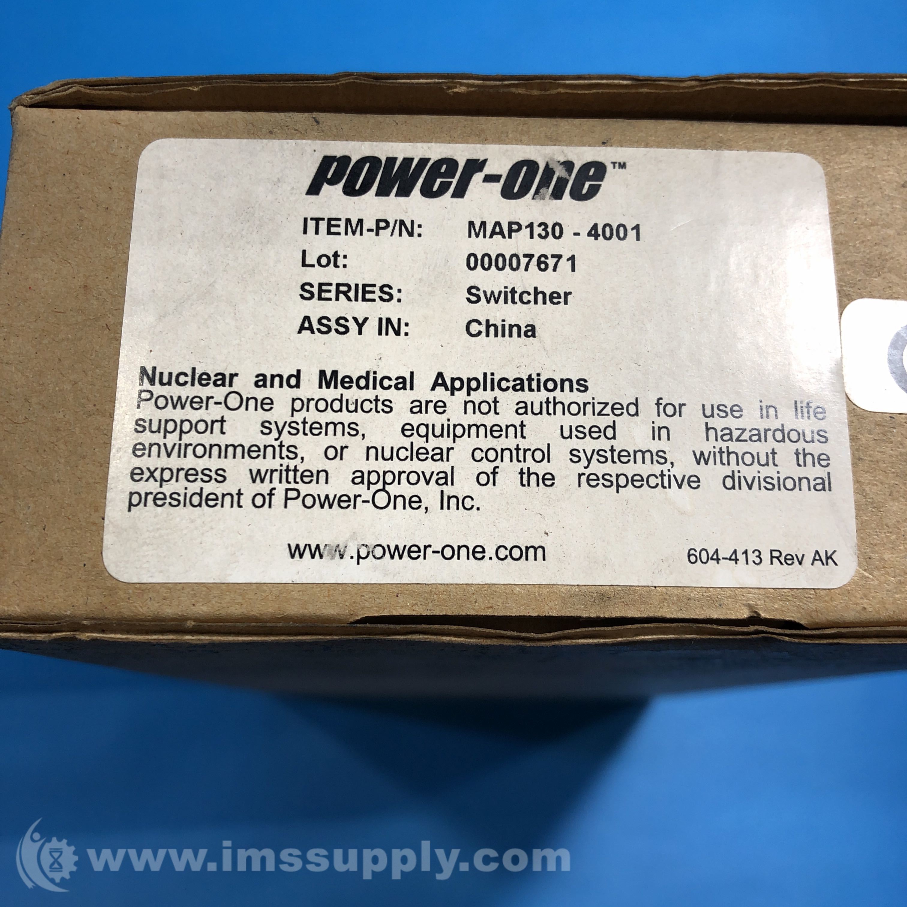 Power-One MAP130-4001 AC-DC Power Supply - IMS Supply