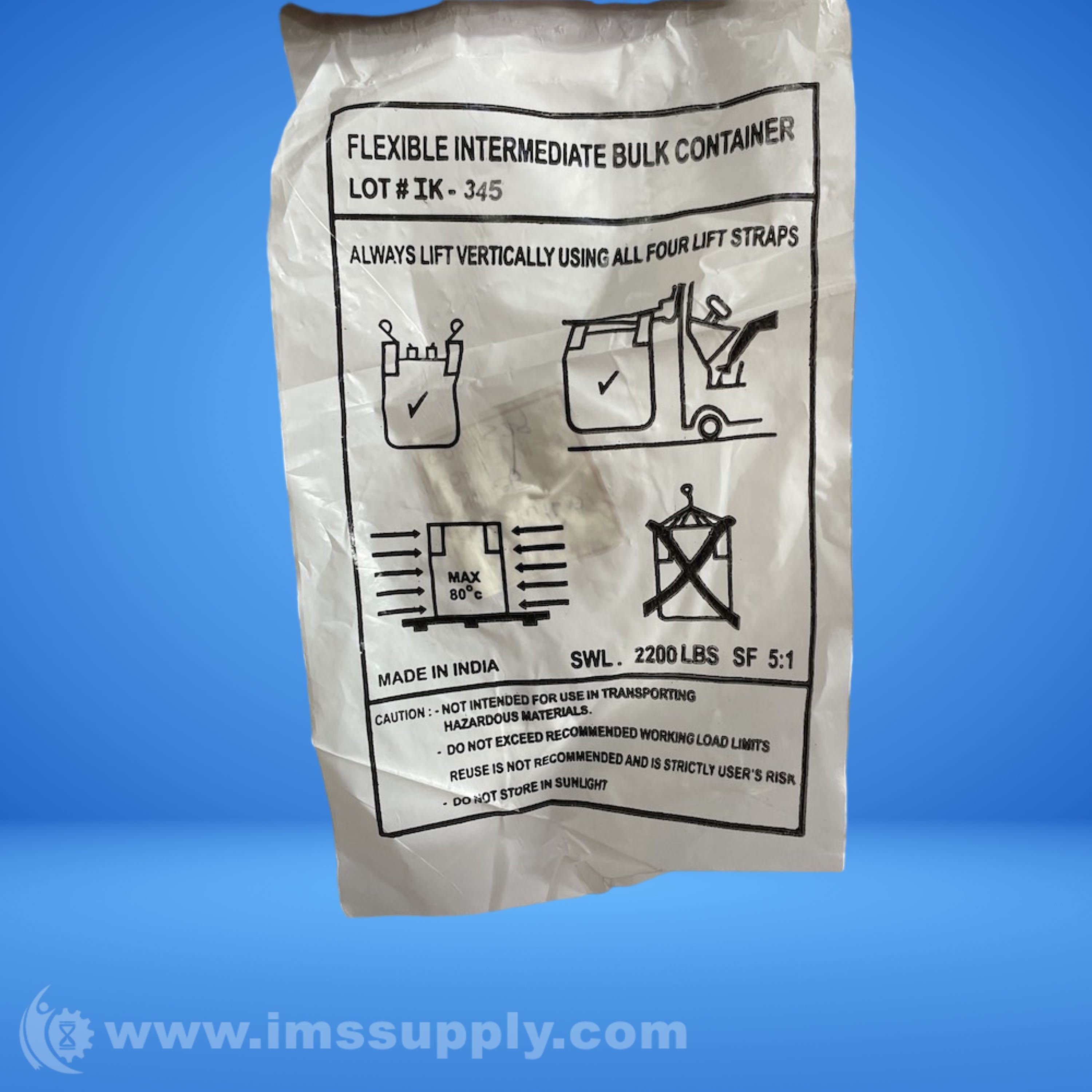 Flexible Intermediate Bulk Container, SWL. 2200 lbs - IMS Supply