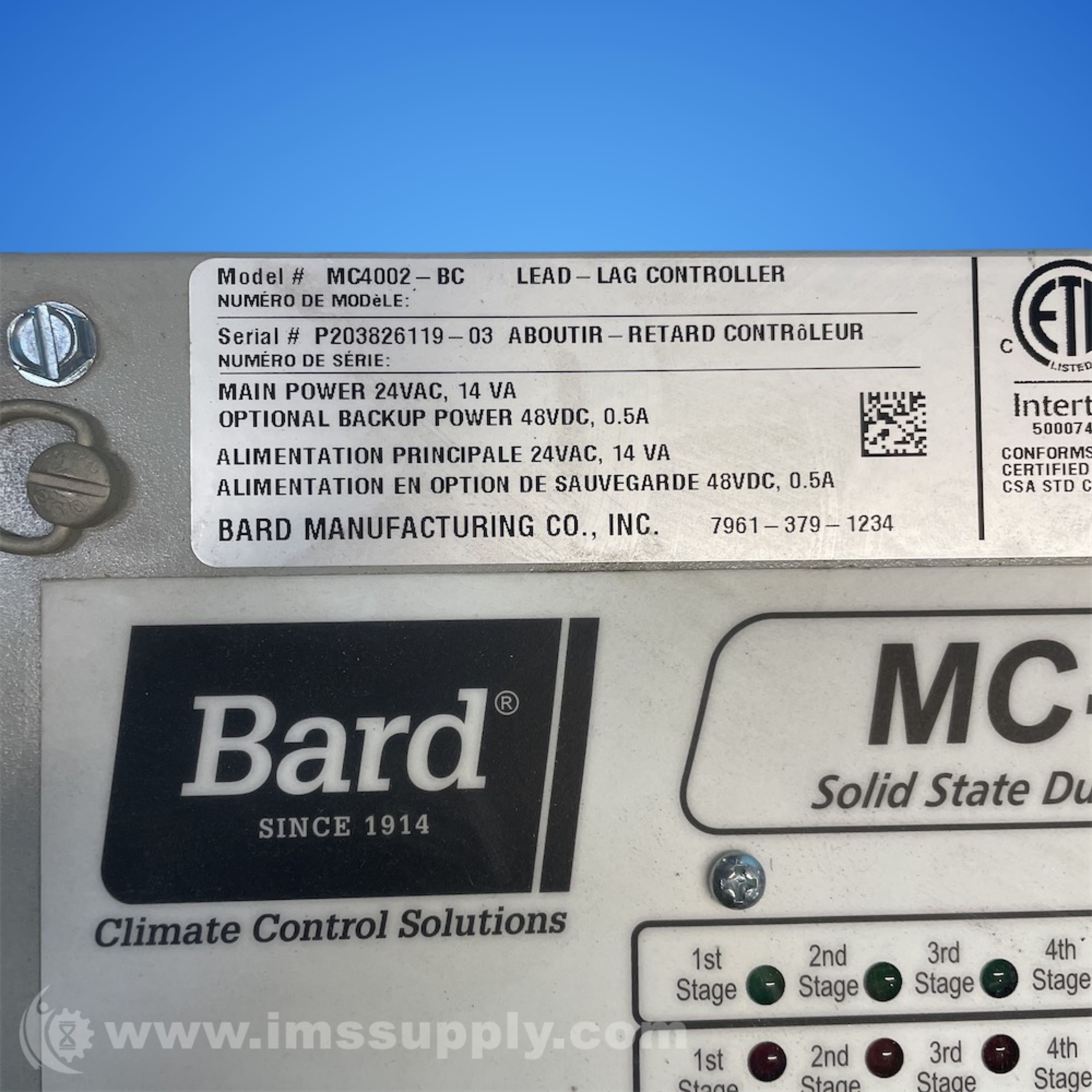 Bard MC4002-BC Lead-Lag Controller - IMS Supply