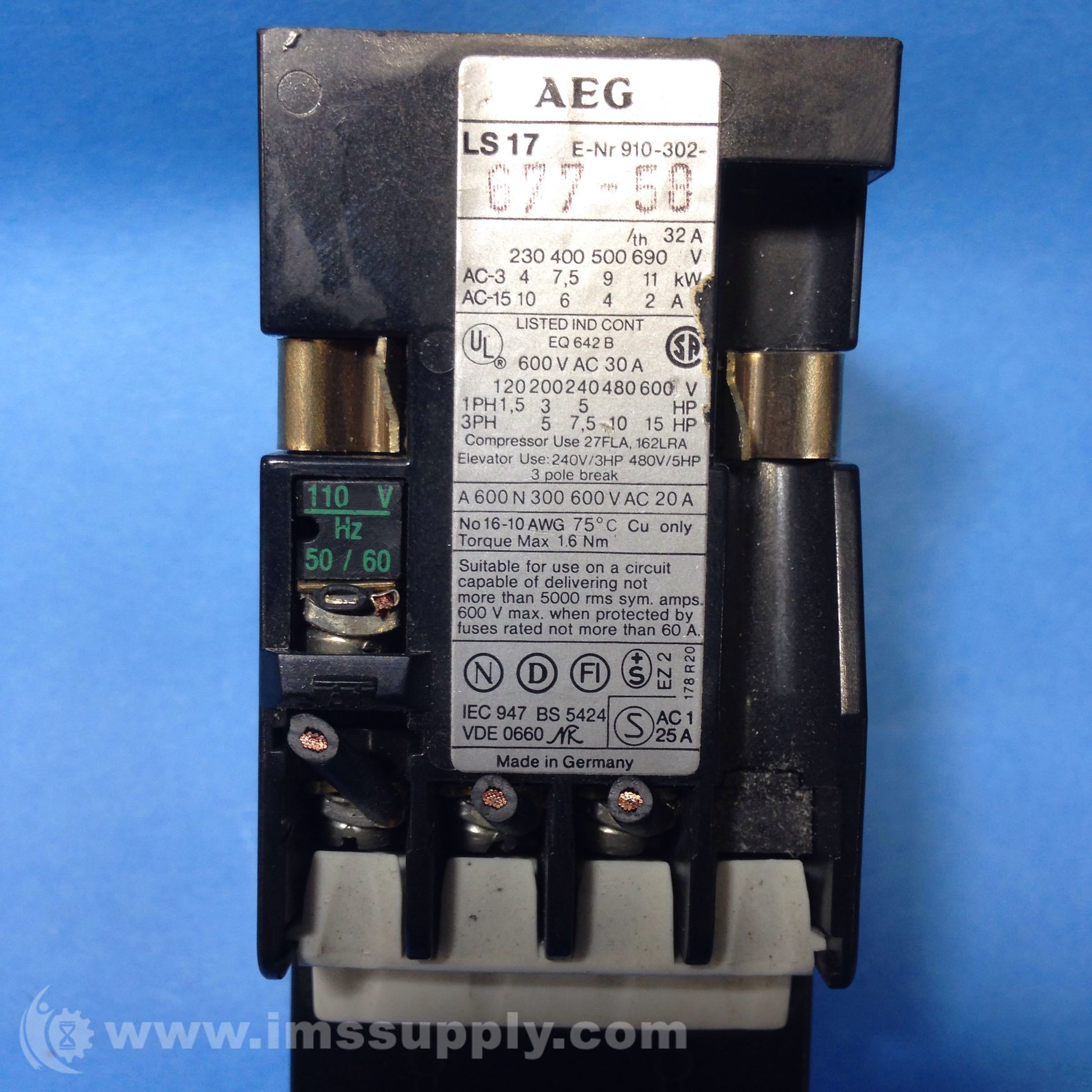 Aeg Motor Control LS17 Contactor IMS Supply