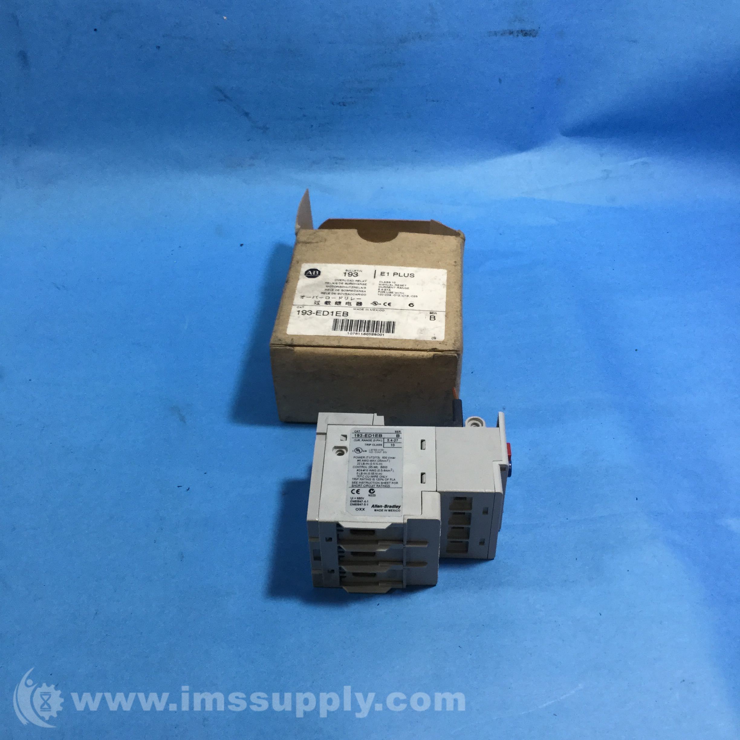 Allen Bradley 193ED1EB Relay, Overload IMS Supply