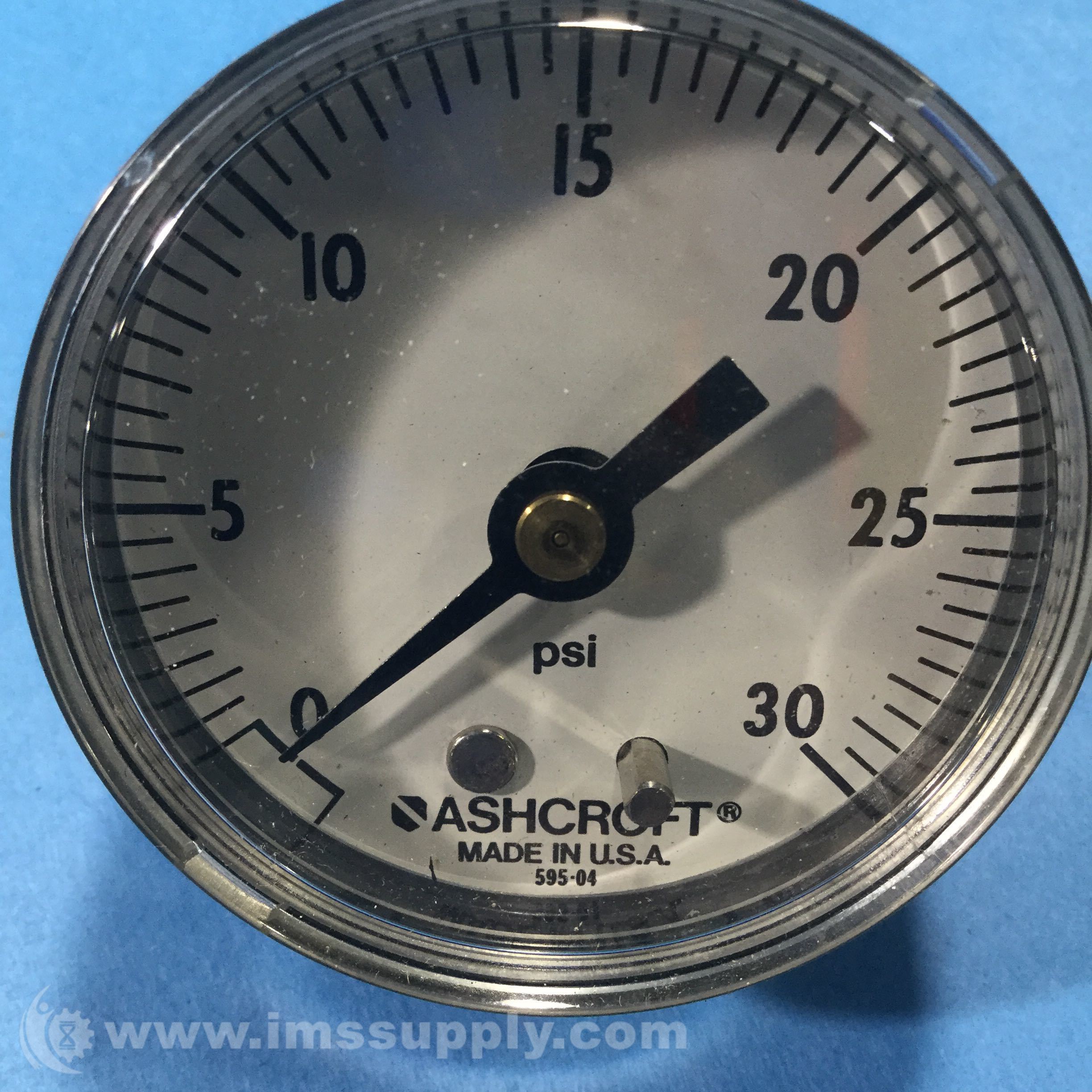Ashcroft 59504 Rear Mount Pressure Gauge 0 30 PSI IMS Supply