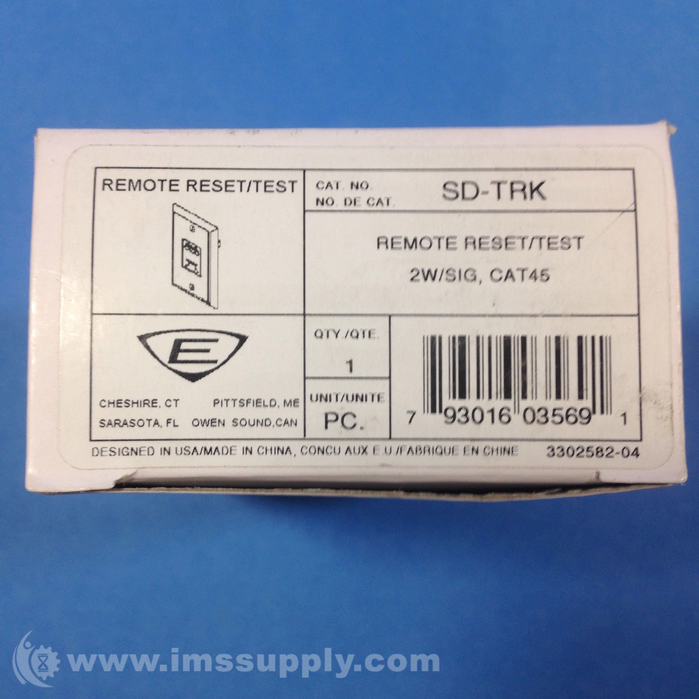 Edwards Signaling SDTRK Remote Reset/Test 2W CAT45 IMS Supply