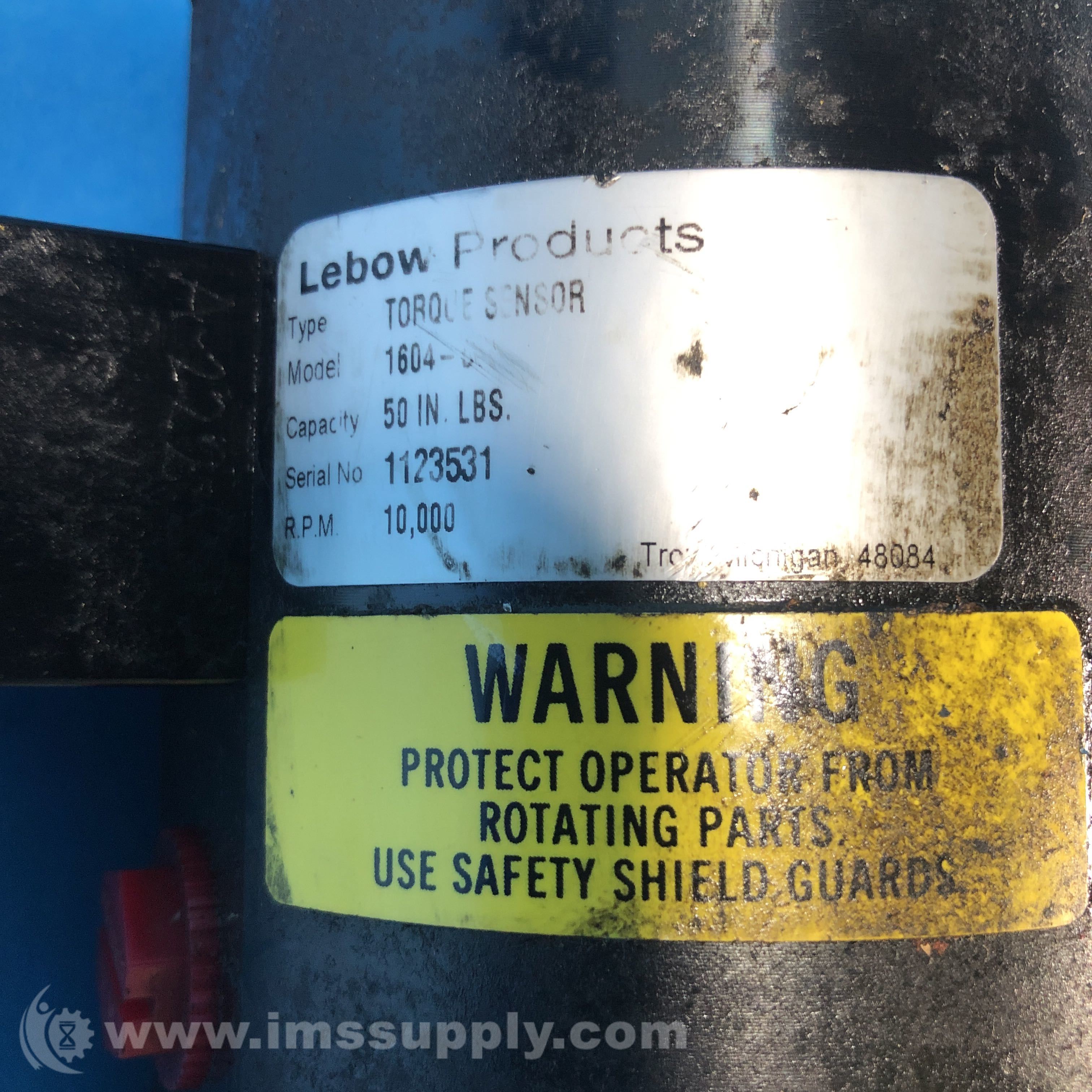 Lebow Products Inc 1604 Torque Sensor 10,000 RPM IMS Supply