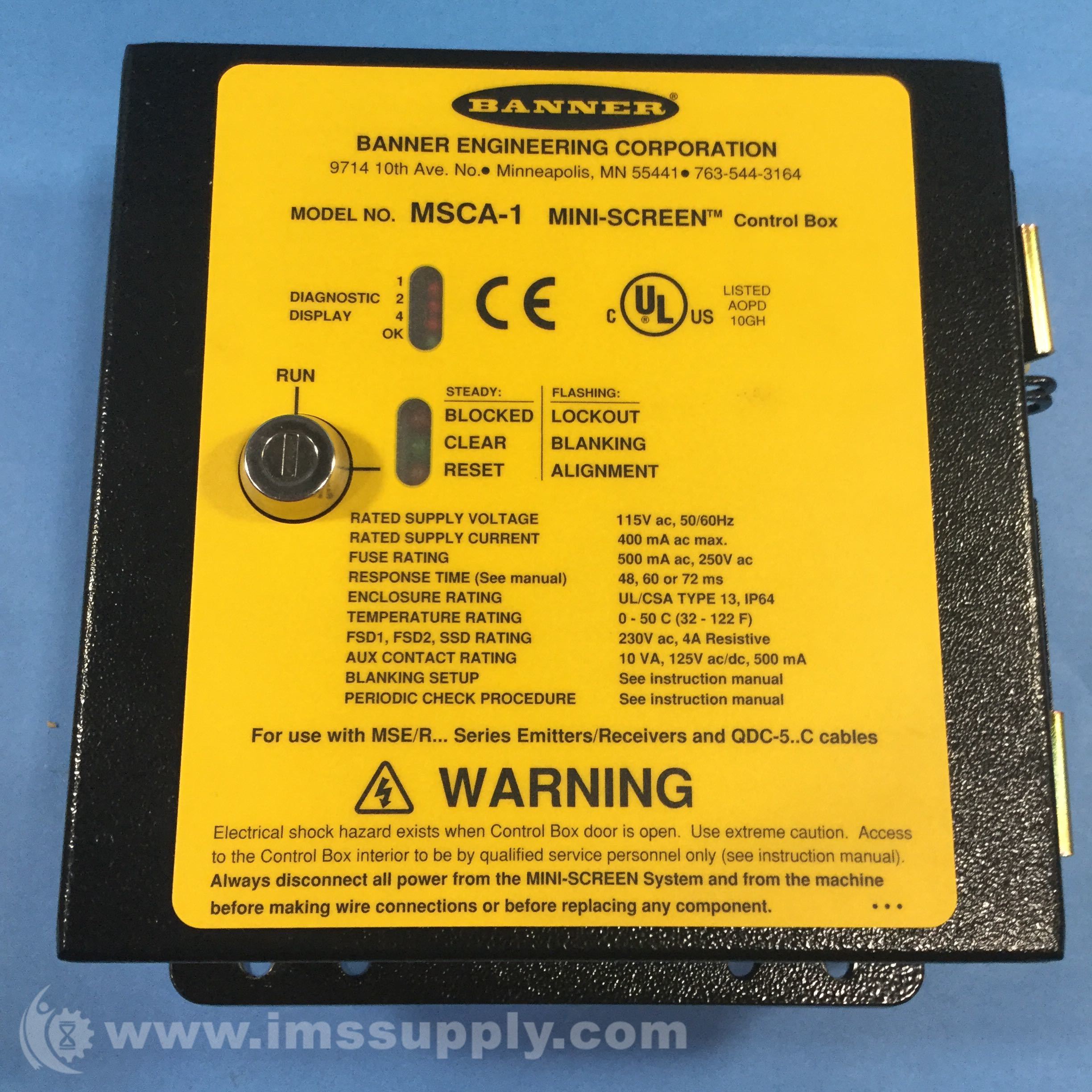 Banner MSCA-1 Mini-Screen Control Box - IMS Supply