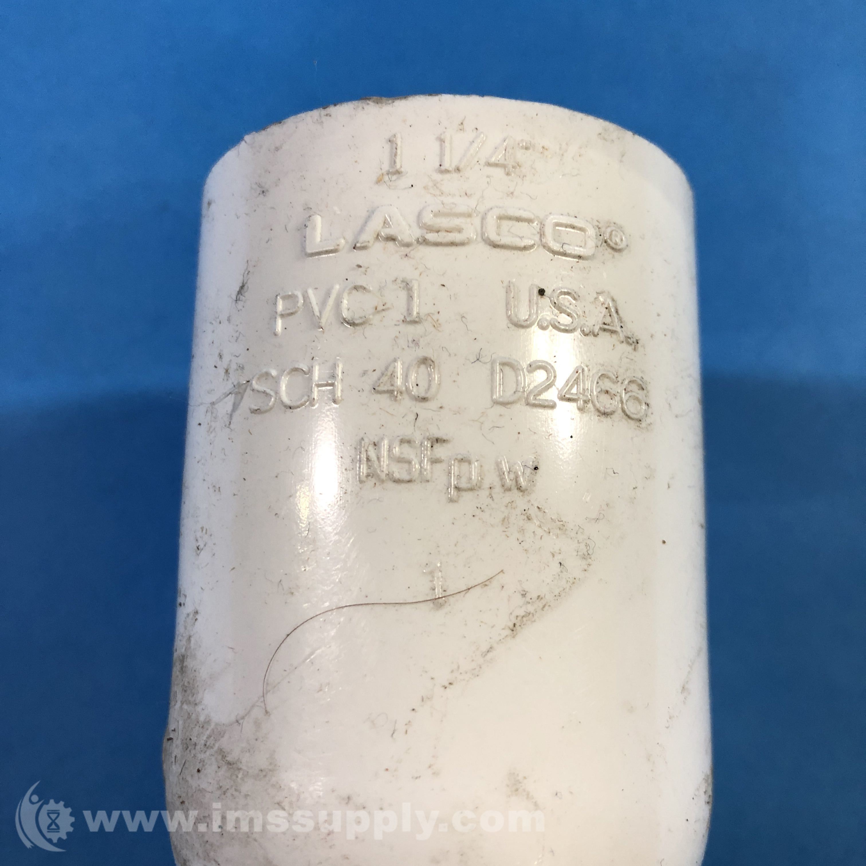Lasco SCH 40 D2466 Size 11/4 Inch PVC 90° Elbow IMS Supply