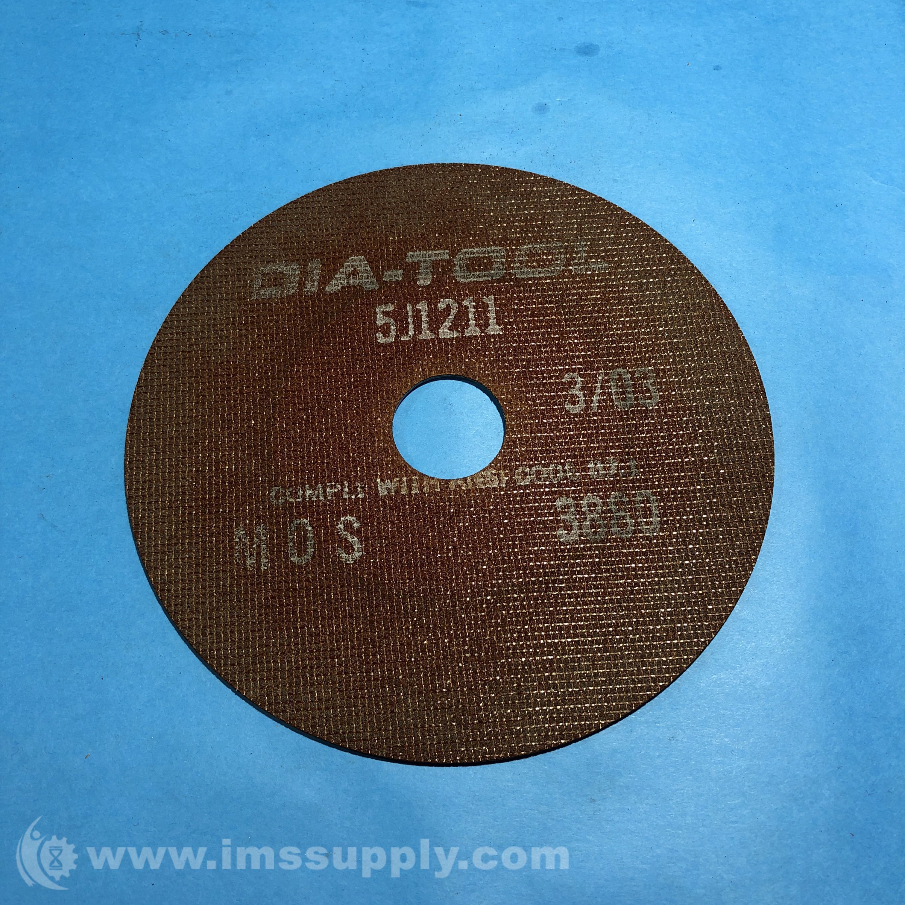 DiaTool 5J1211 3/03 CutOff Wheel, 8 OD IMS Supply