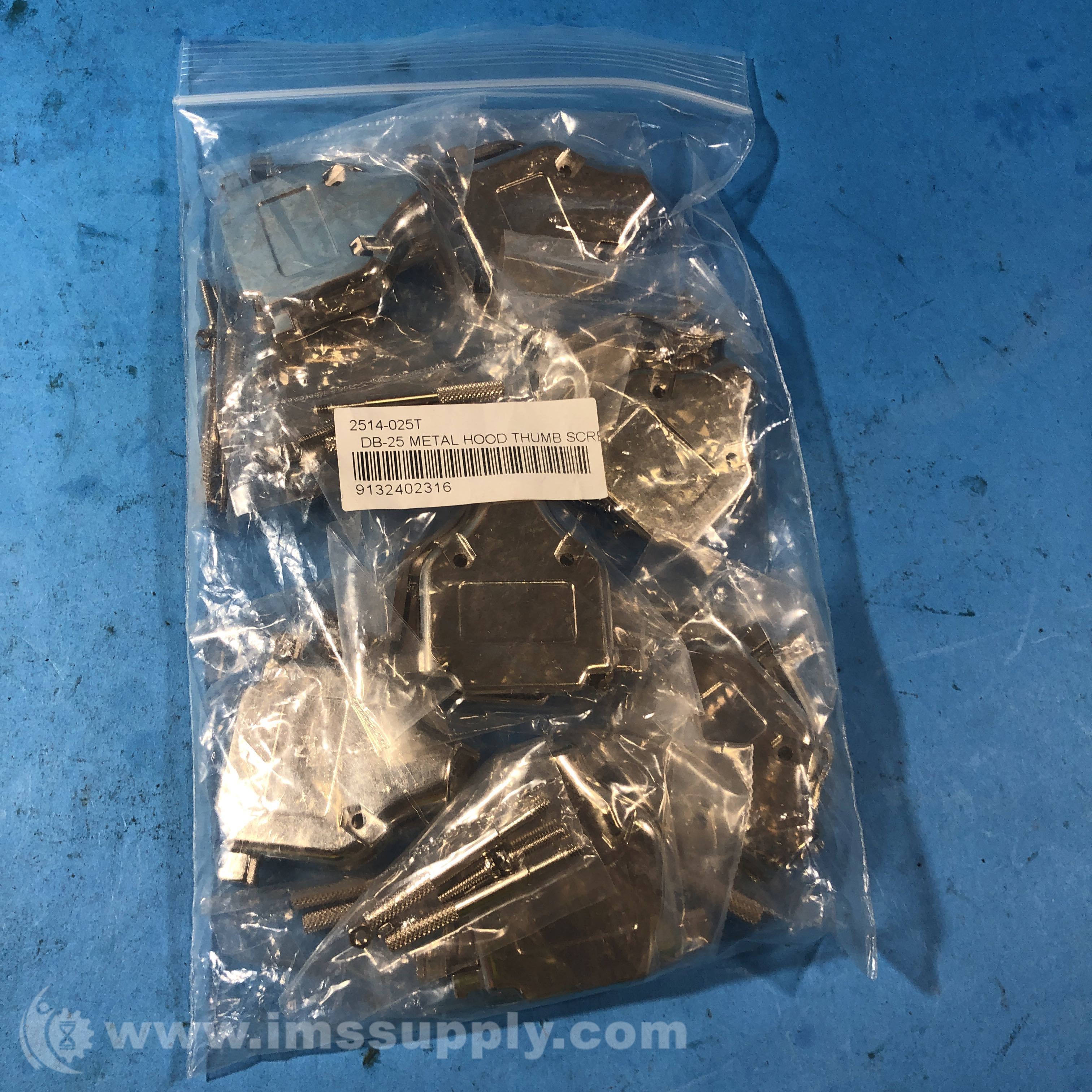2514-025T Set of 8 Metal Hoods for DB25 with Thumb Screws - IMS Supply