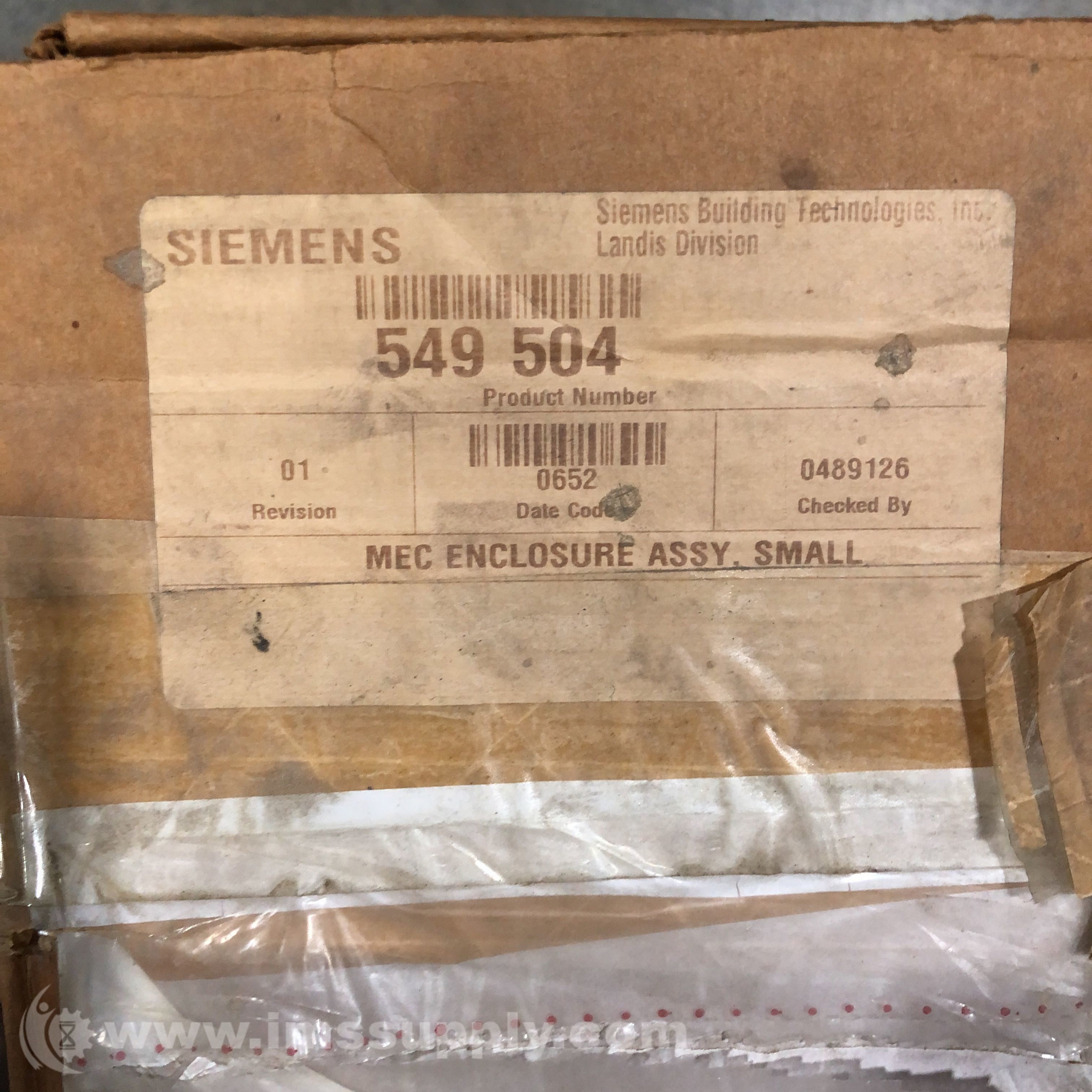 Siemens Building Technologies 549 504 Revision 01 Enclosure - IMS Supply
