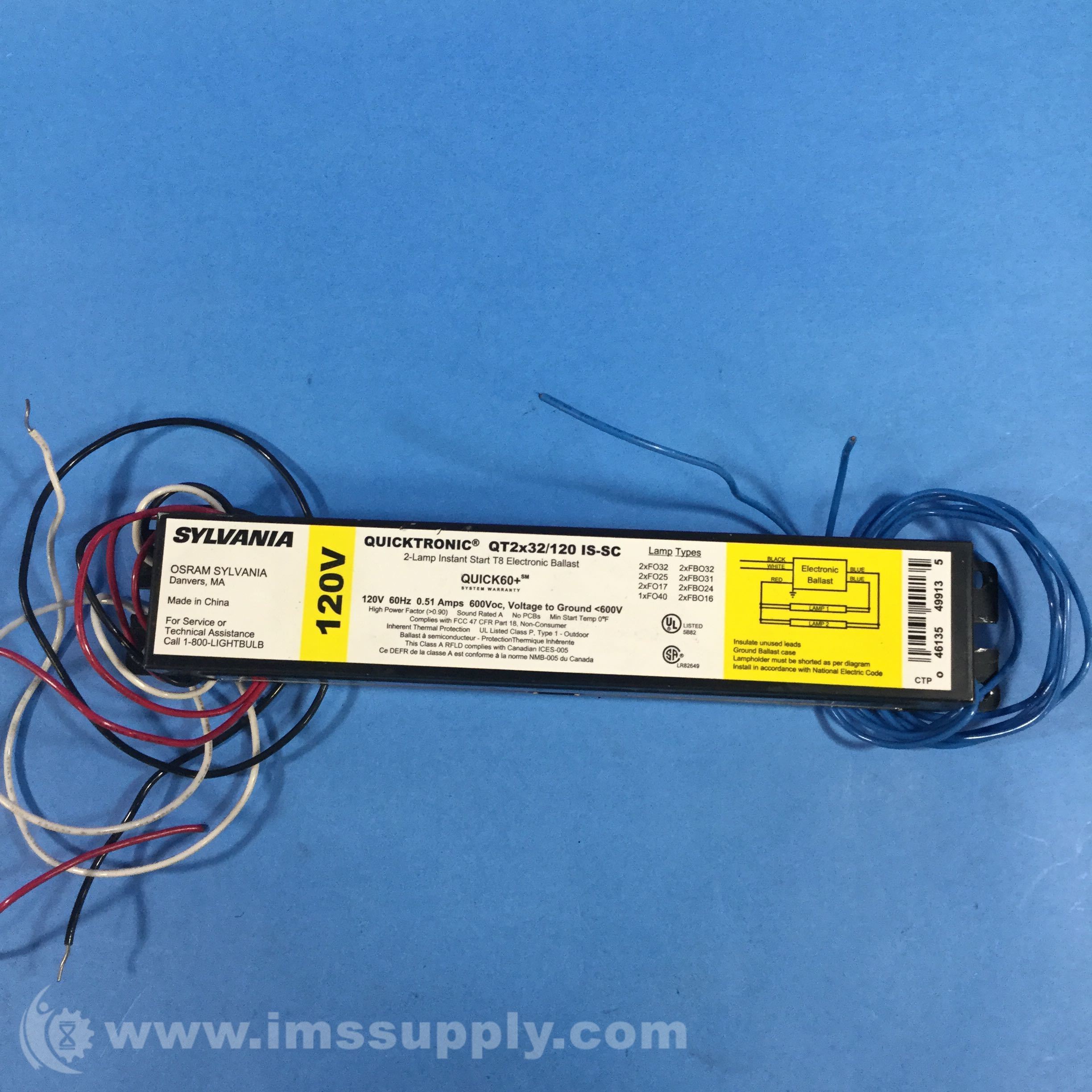 Sylvania QT2X32/120-IS-SC Quicktronic Flourescent Ballast ...