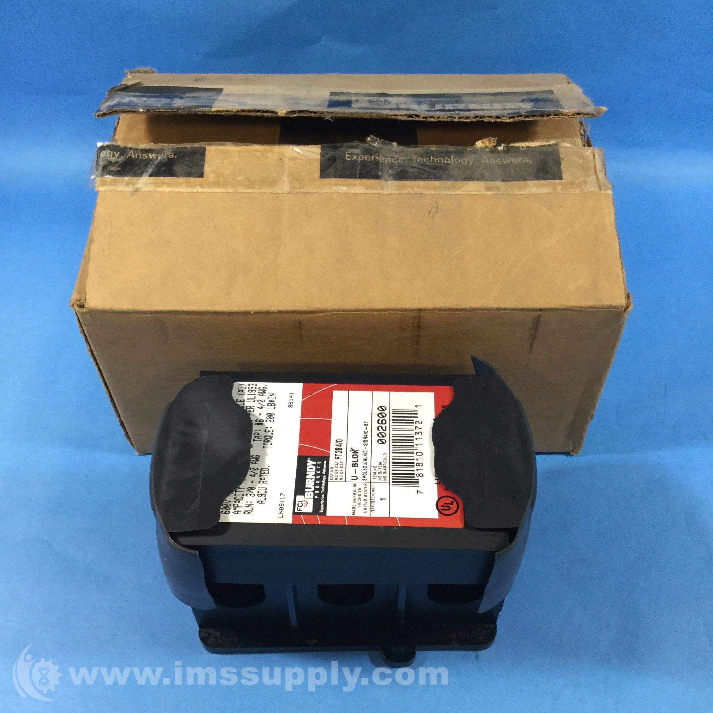 Burndy FT3B4/0 Distribution Block IMS Supply