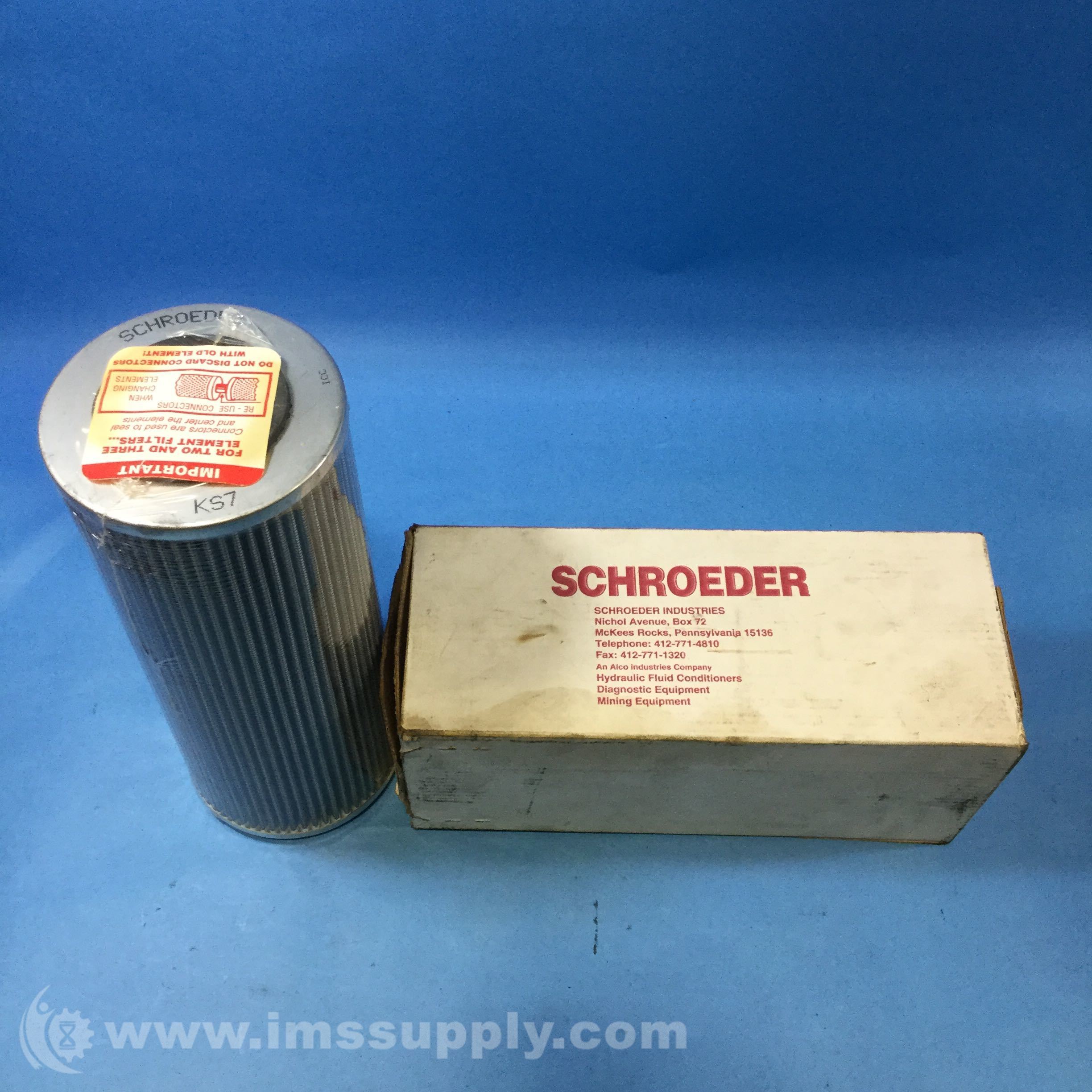 Schroeder KS7 10u Hydraulic Filter IMS Supply