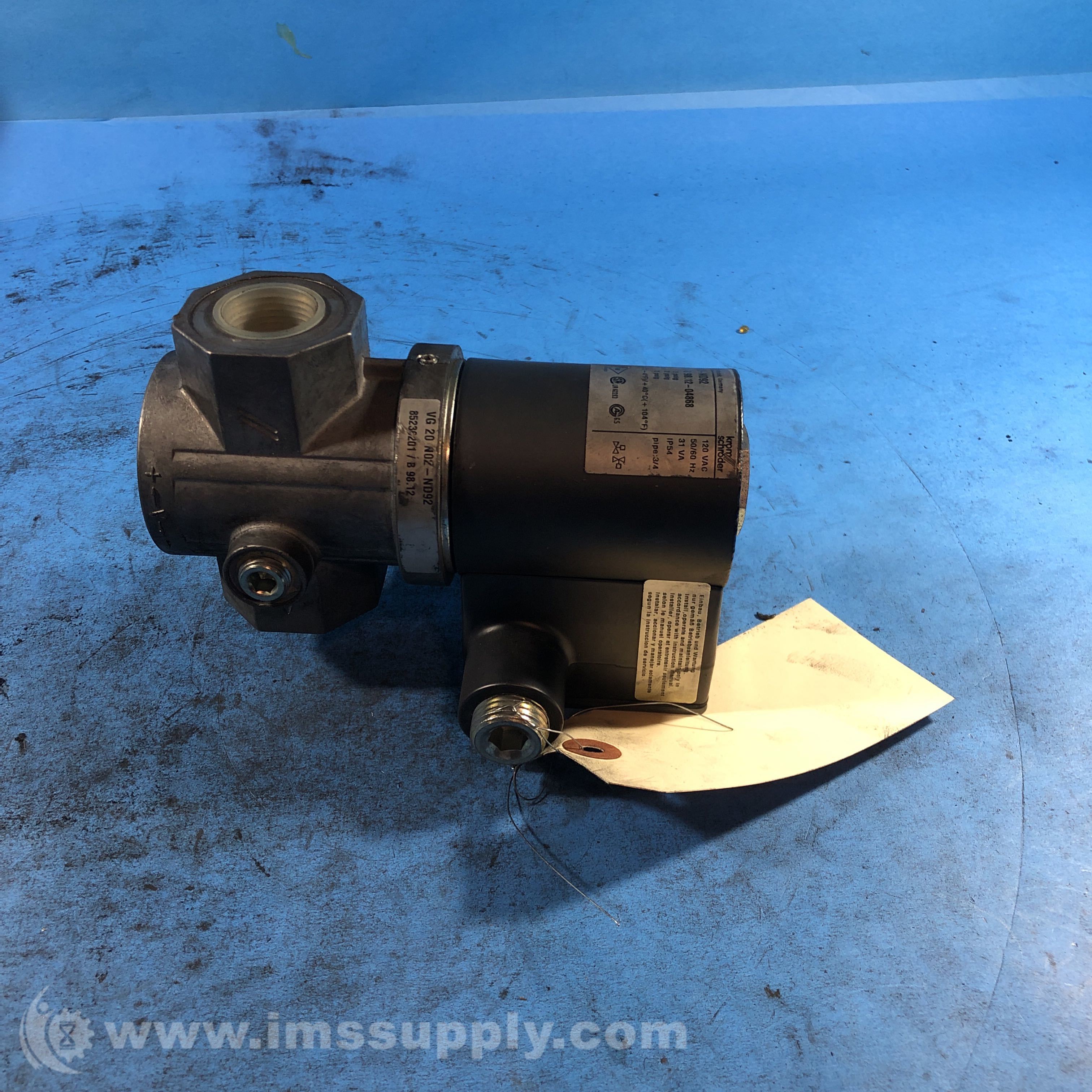 Krom Schroder VG 20 N02-ND92 Gas Solenoid Valve - IMS Supply