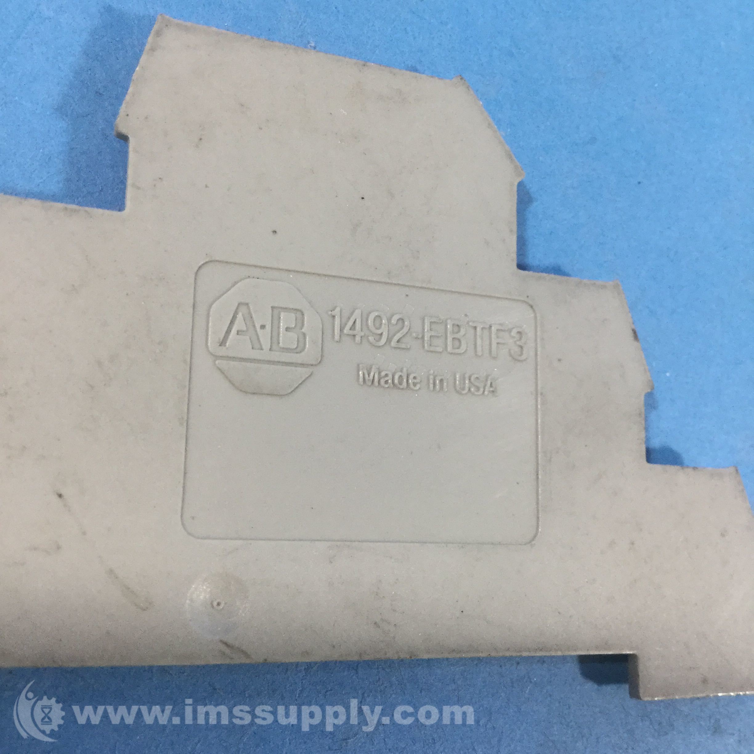 Allen Bradley 1492EBTF3 Terminal Block, End Barrier, Gray IMS Supply