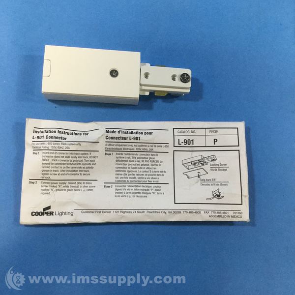 NEW COOPER LIGHTING L908P HALO POWER-TRAC UNION CONNECTOR 120V 20A 