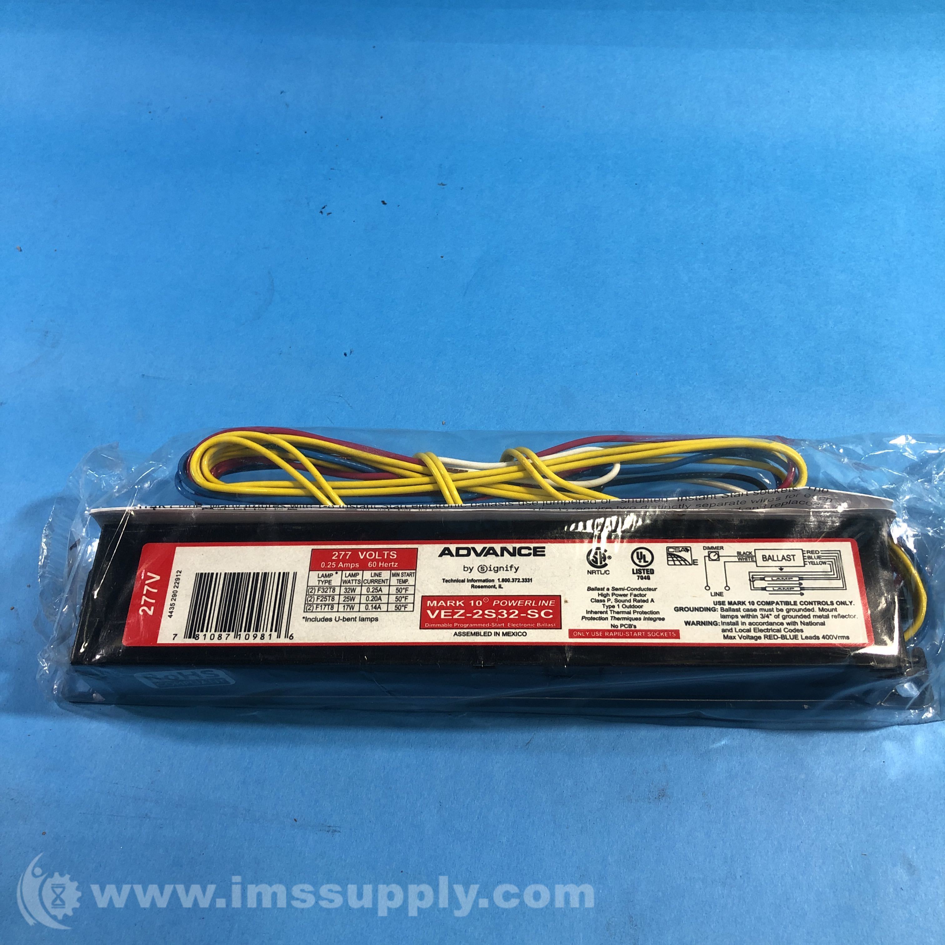 Advance Transformer Co. VEZ2S32SC Linear Fluorescent Ballast IMS Supply