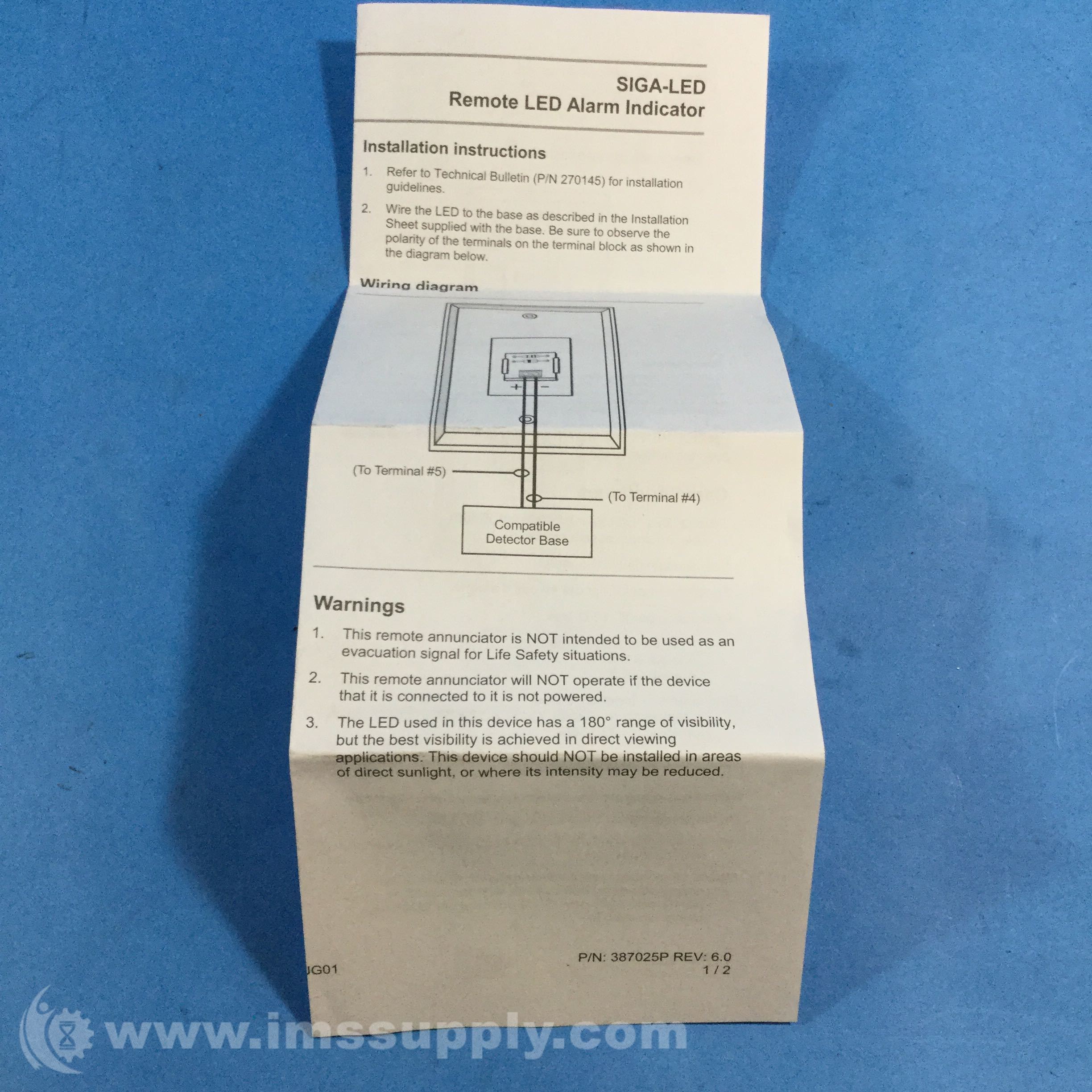CTA Edwards EST SIGA-LED Fire Alarm Remote LED Alarm Indicator 