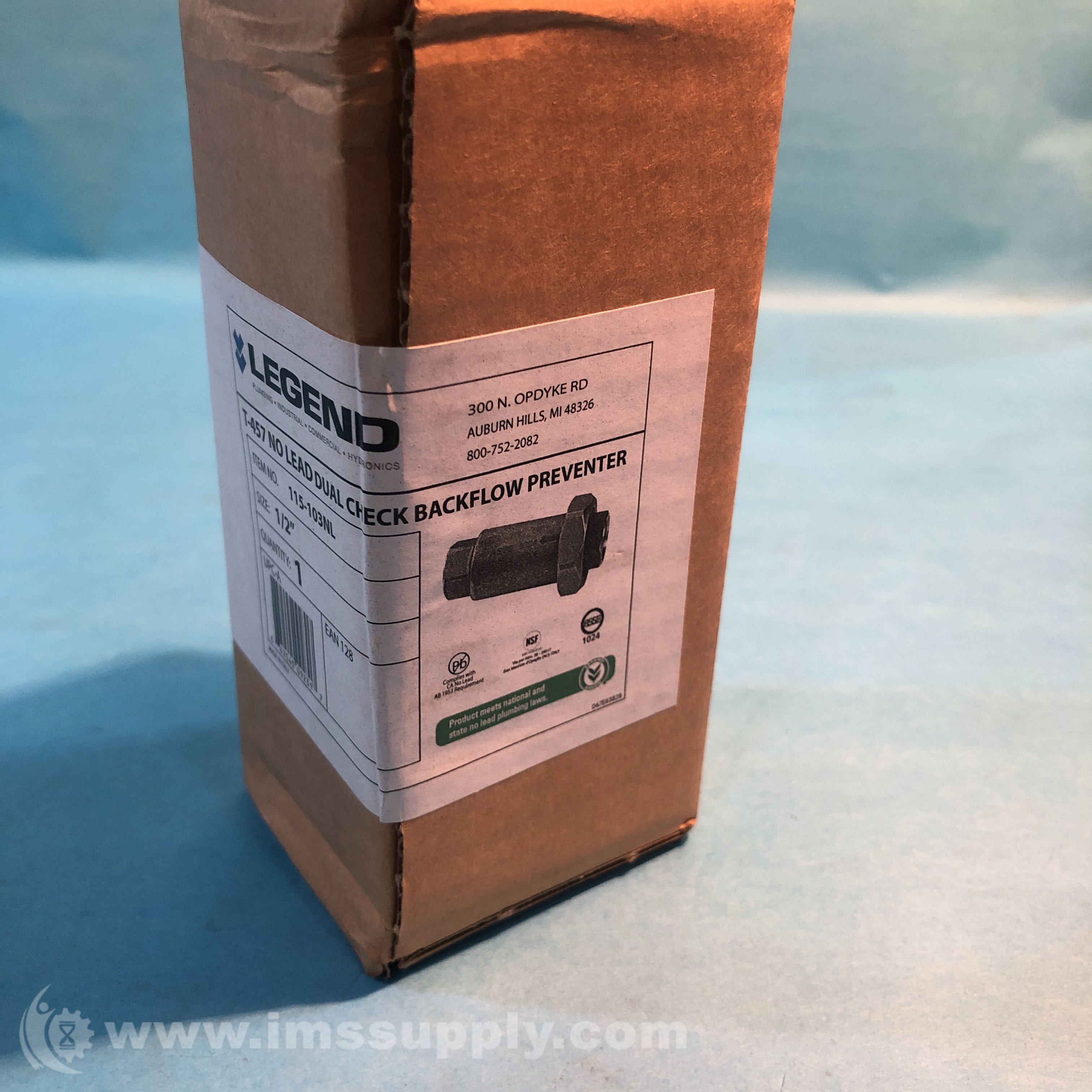 Legend Valve 115-103NL 1/2 T-457 DUAL CHECK Backflow Preventer - IMS Supply