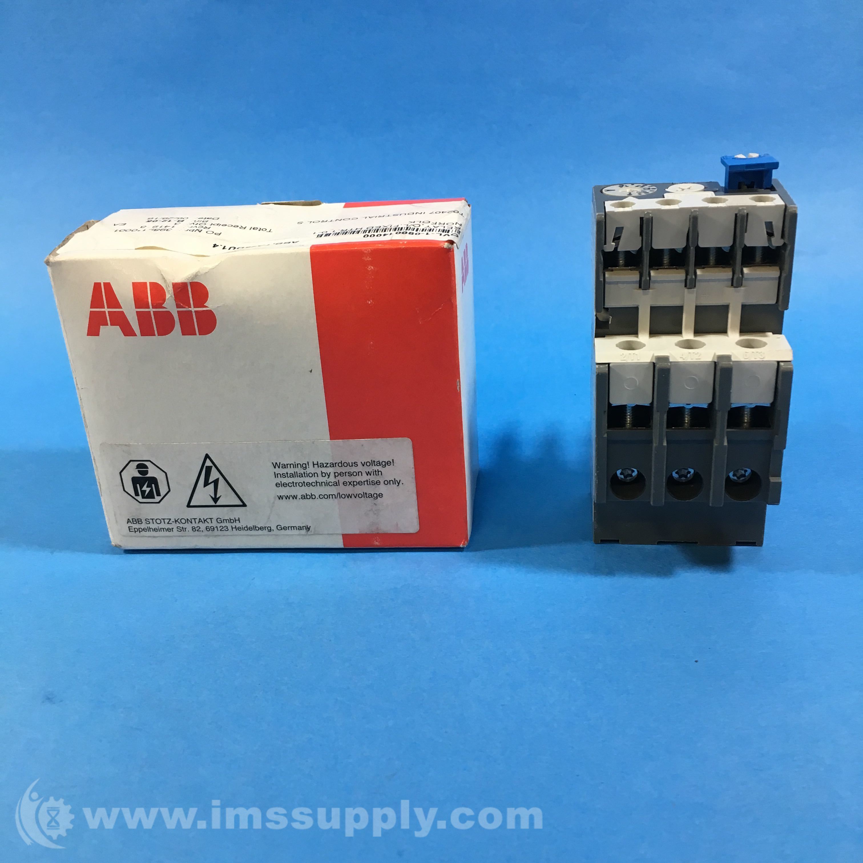ABB TA25DU 1.4 Relay, Overload, Fixed HTR, 1.0 1.4 Amp IMS Supply