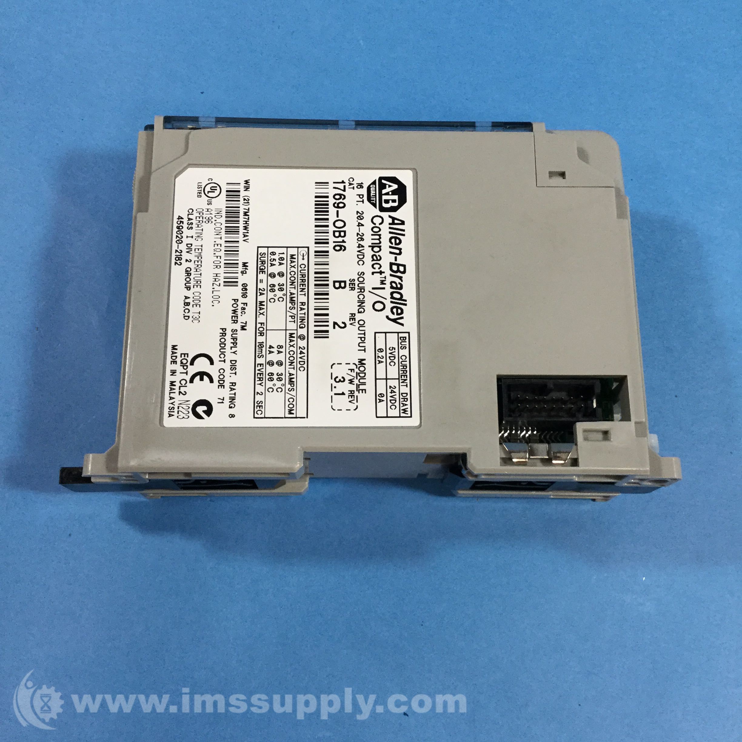 Allen Bradley 1769OB16 Compact I/O Sourcing Output Module IMS Supply