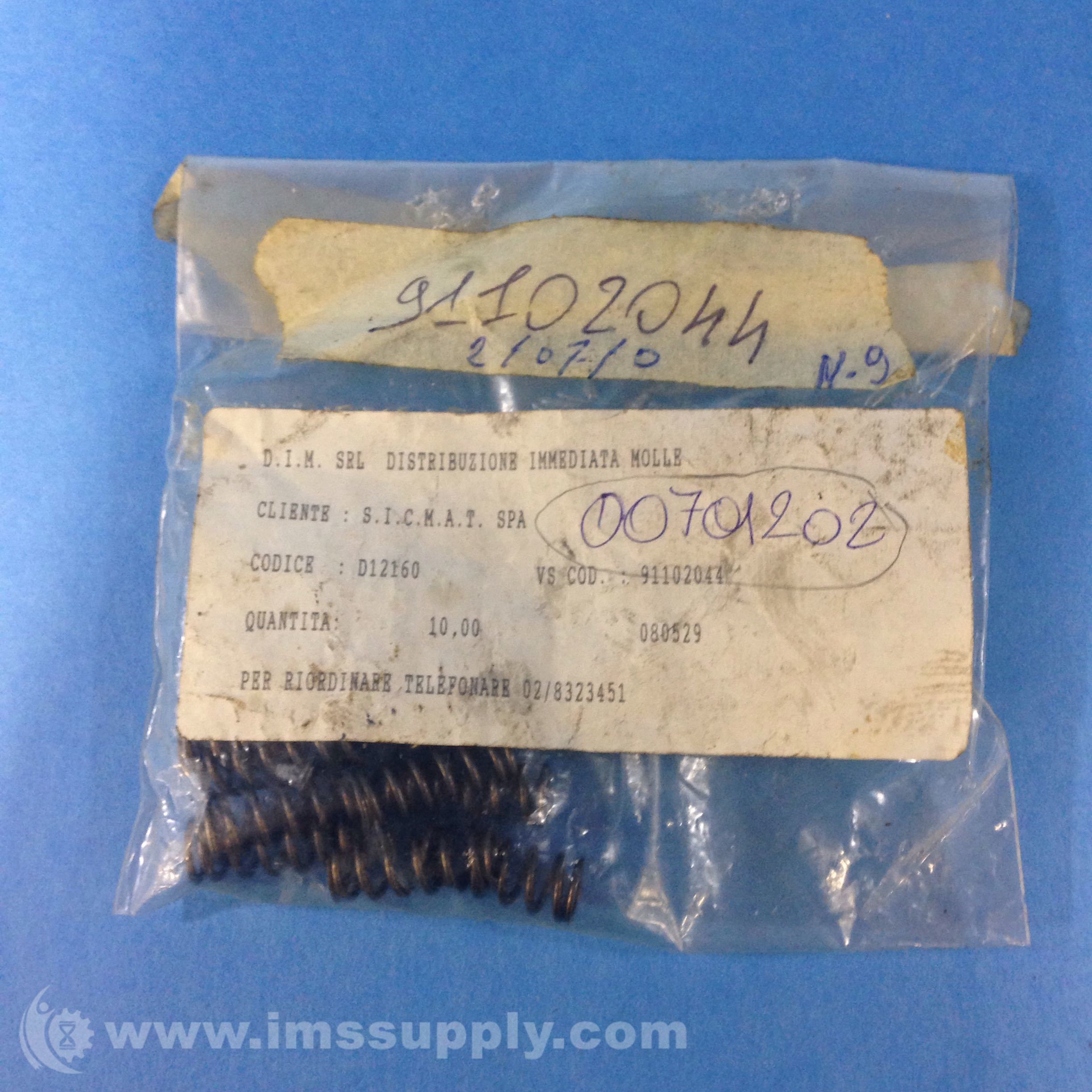 00701202 Pack of 10 Steel Compression Springs - IMS Supply