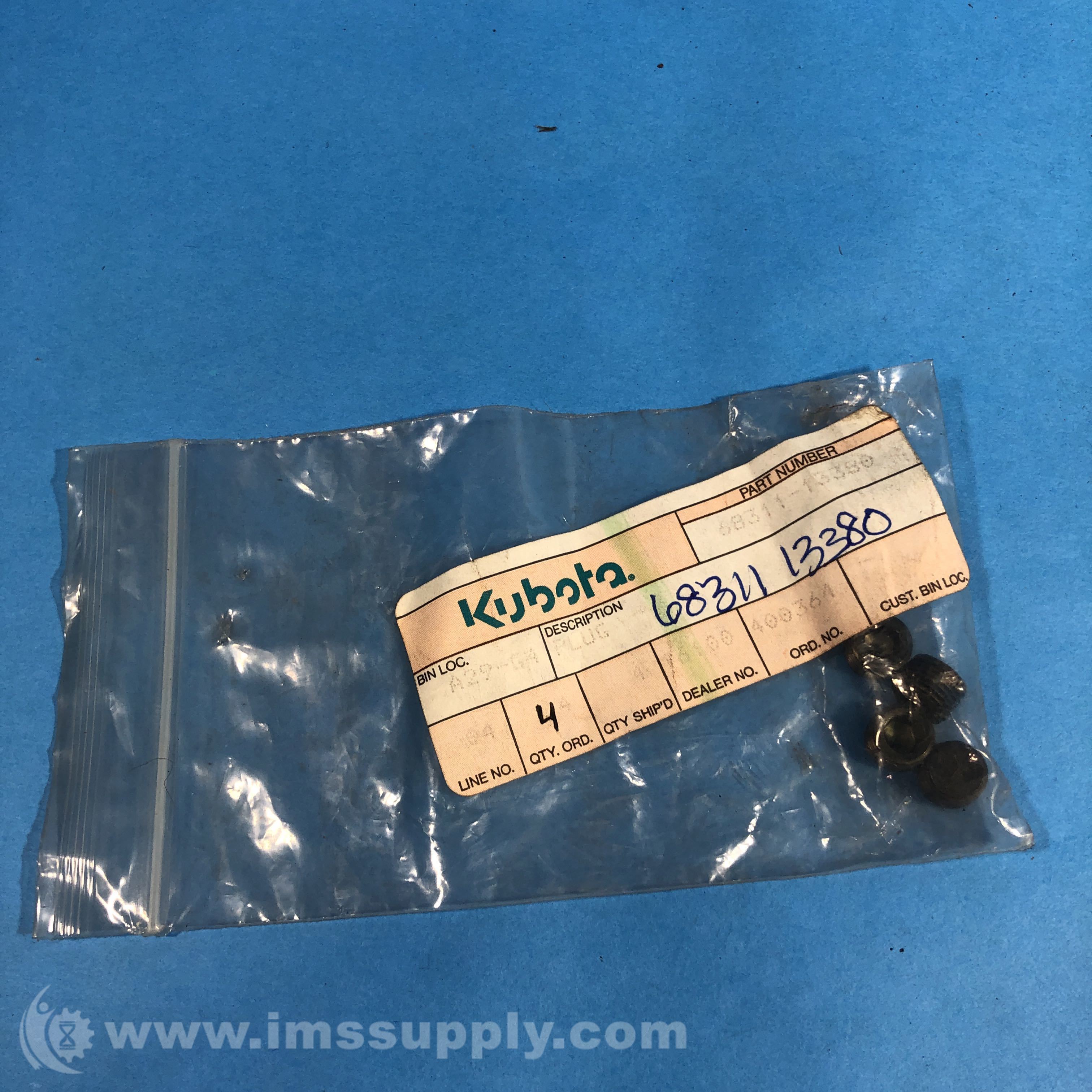 Kubota 68311-13380 1/8 Plug Pack of 4 - IMS Supply