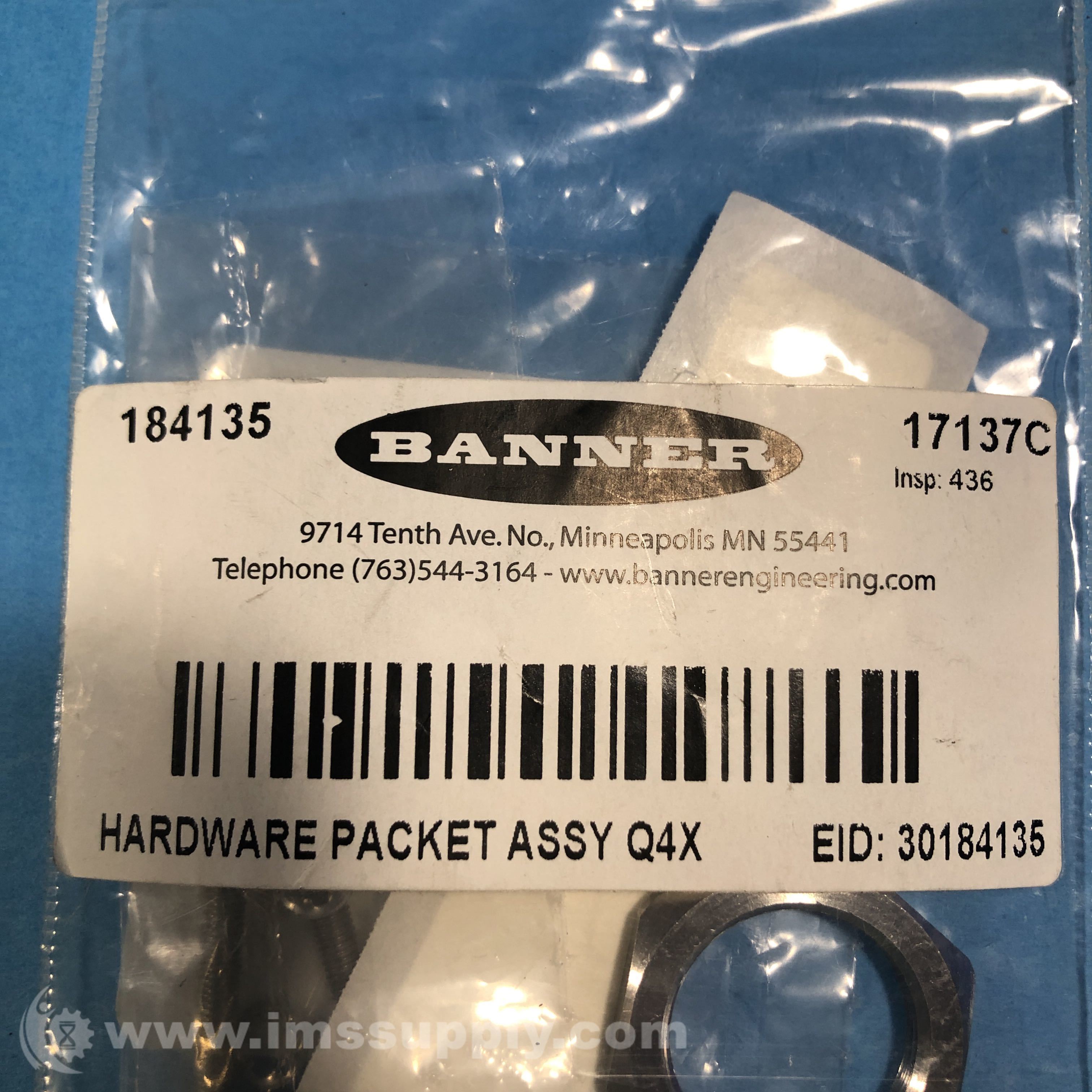Banner Engineering 184135 Hardware Packet Assembly Q4X Kit of 3 IMS
