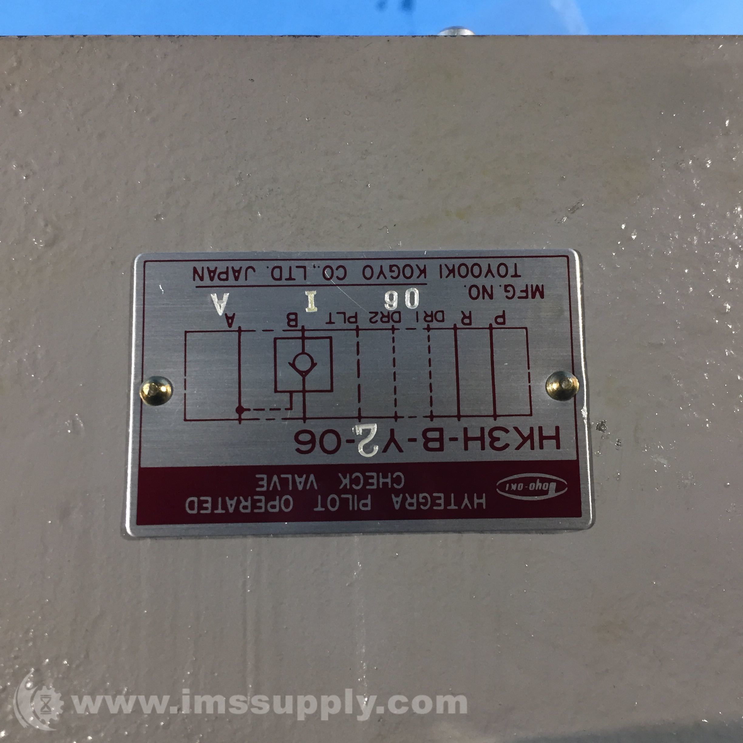 Toyo-Oki HK3H-B-Y2-06 Hytegra Pilot Operated Check Valve