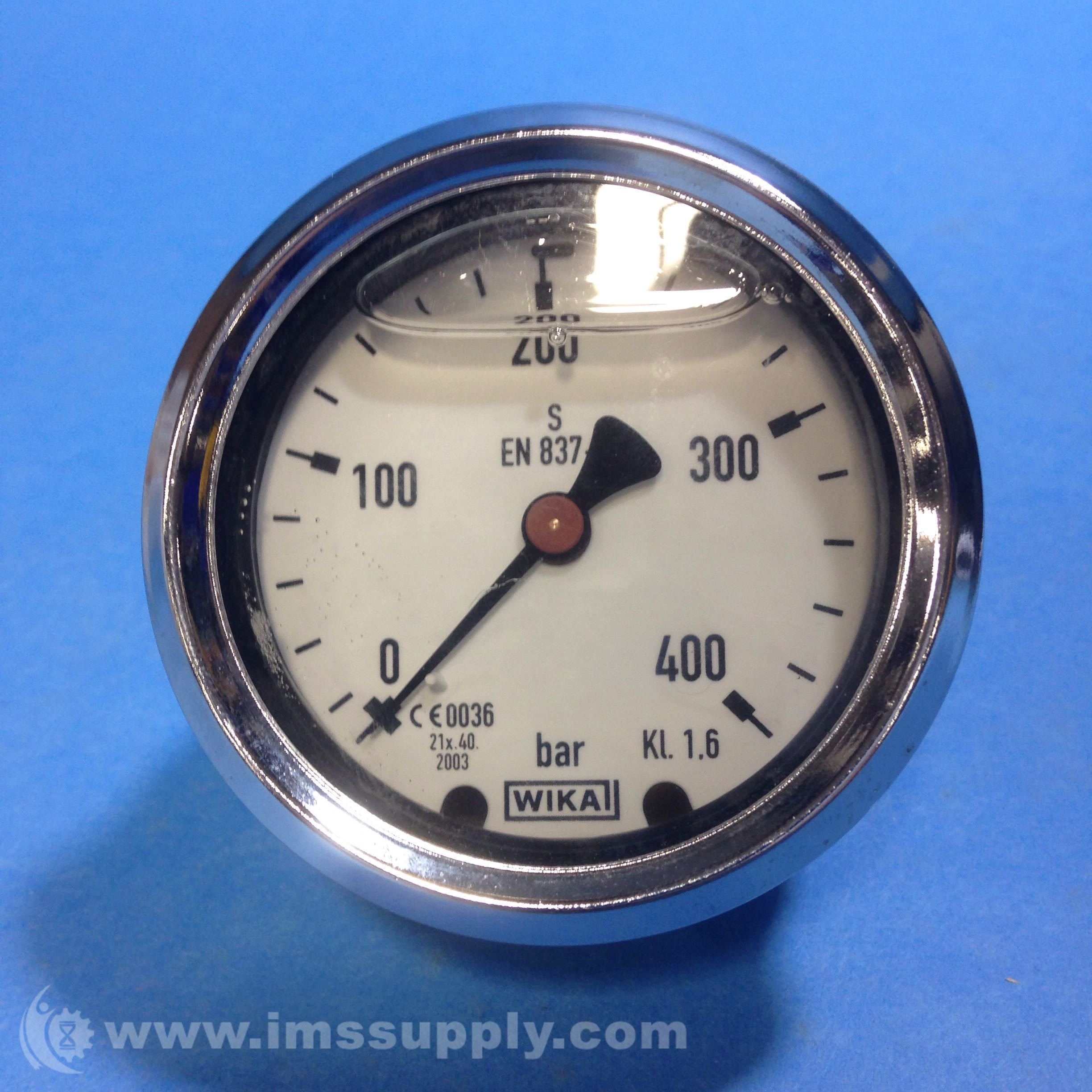 Wika EN 837-1 Pressure Gauge, 0-400 bar - IMS Supply