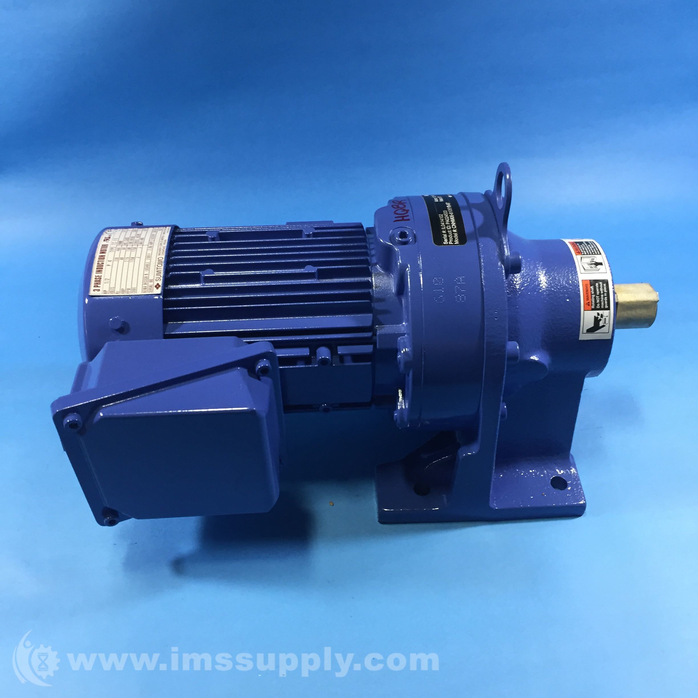 Sumitomo CNHM05-610-5YB-87 Induction Gearmotor, 1/2 HP, 1750 Sumitomo CNHM05-610-5YB-87 Induction Gearmotor, 1/2 HP, 1750