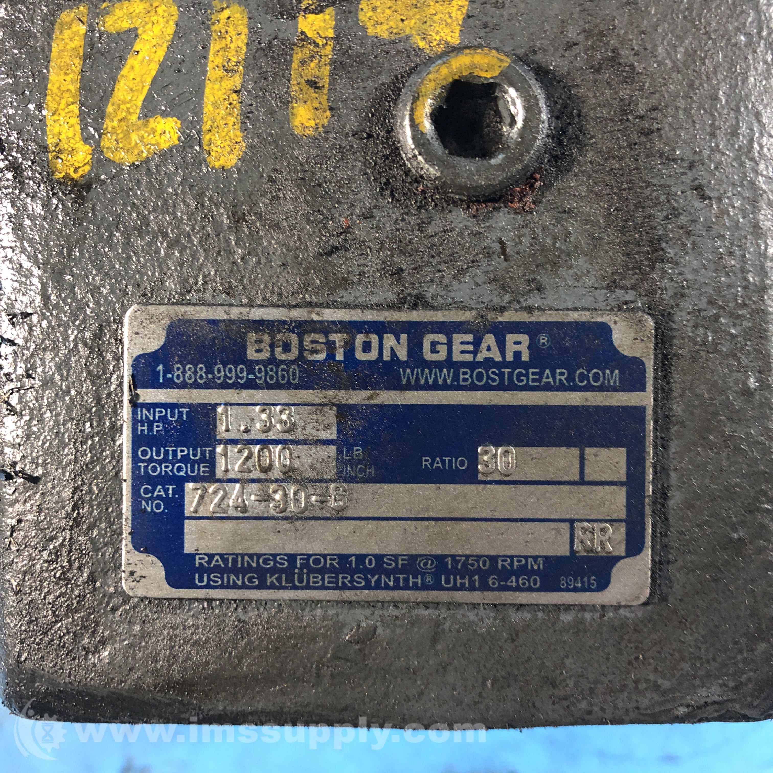 Boston Gear 72430G Right Angle Worm Gear Speed Reducer IMS Supply