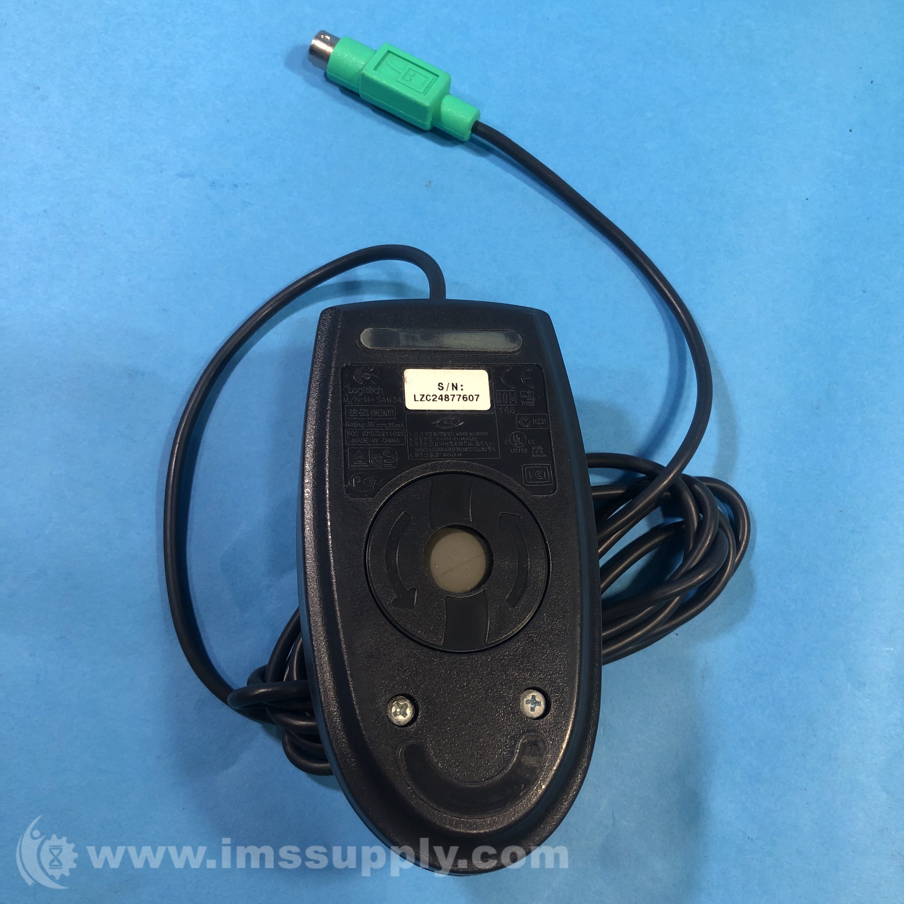 Logitech M-SAW34 2-Button PS/2 Optical Pointing Device M-4 - IMS Supply