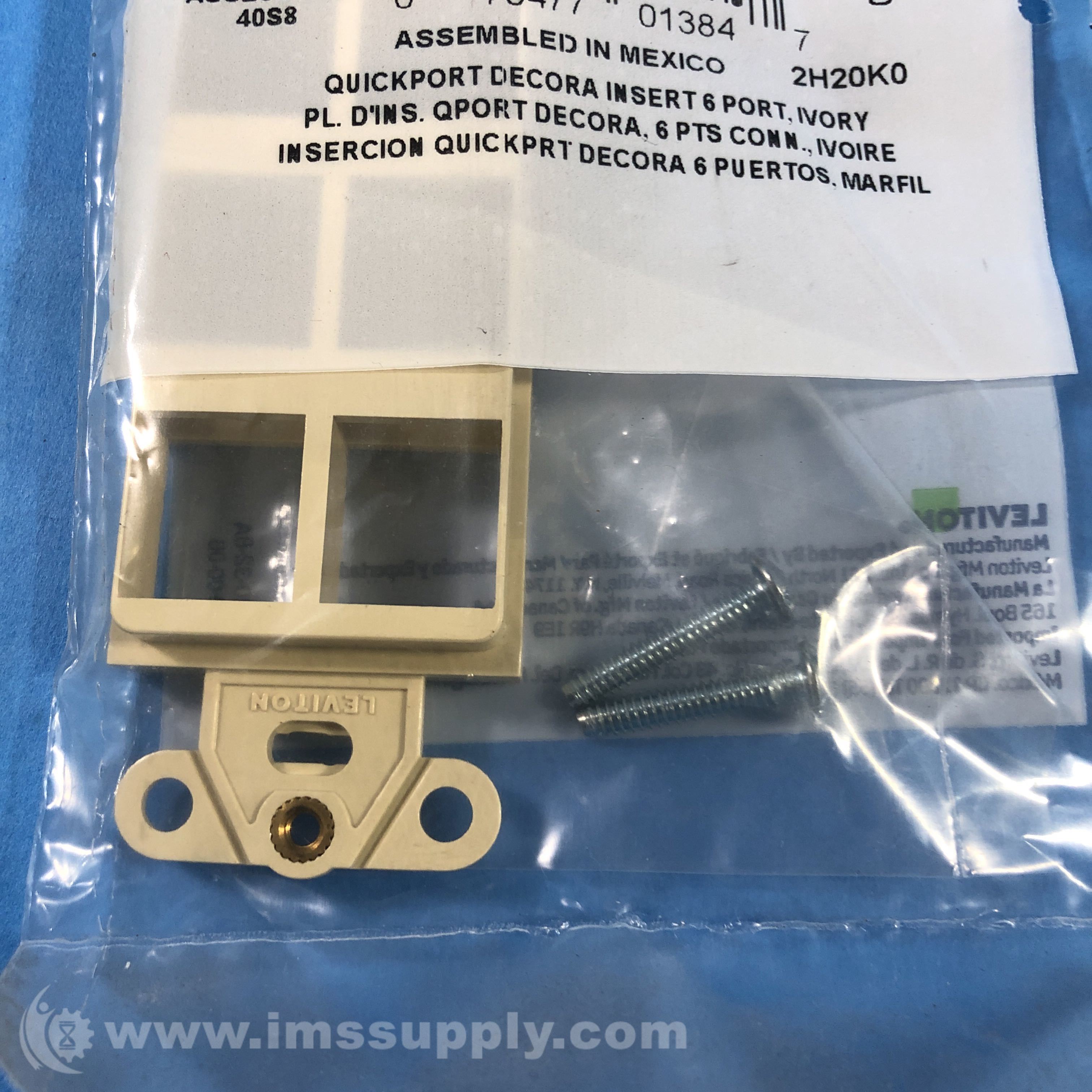 Leviton 41646-I QuickPort Decora Insert, 6-Port, Ivory - IMS Supply